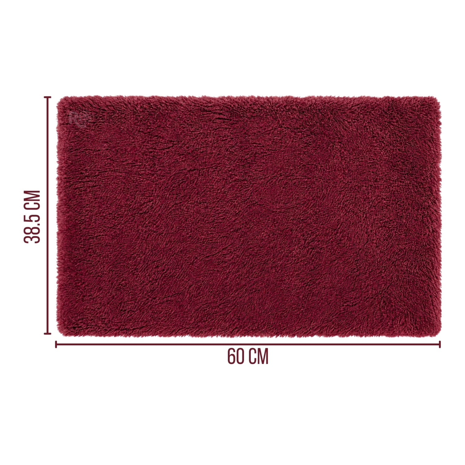 ALFOMBRA AFELPADA PEQUEÑA RECTANGULAR ROJO 60 X 38.5 CM - 2