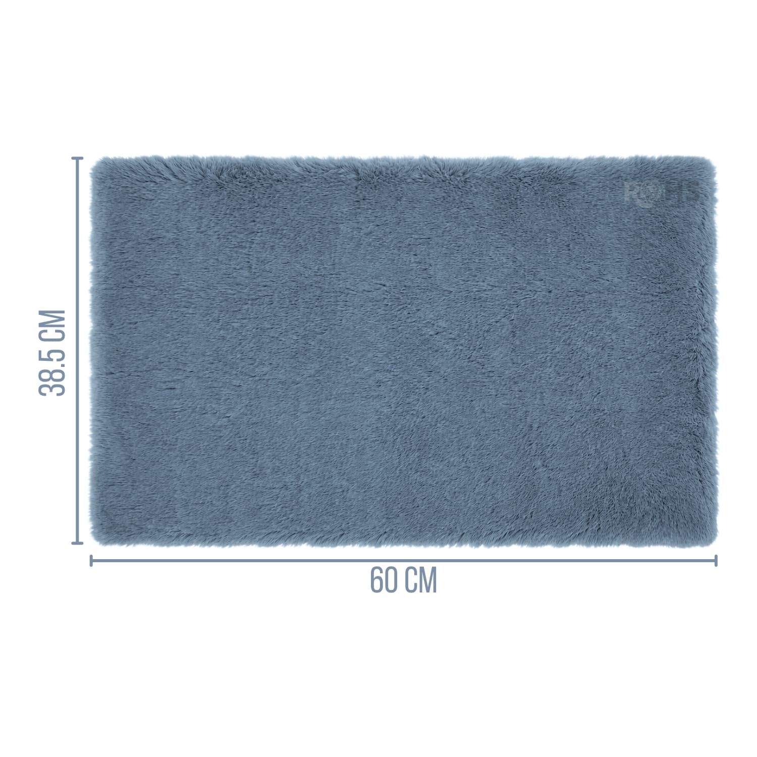 ALFOMBRA AFELPADA PEQUEÑA RECTANGULAR AZUL SUAVE 60 X 38.5 CM - 2