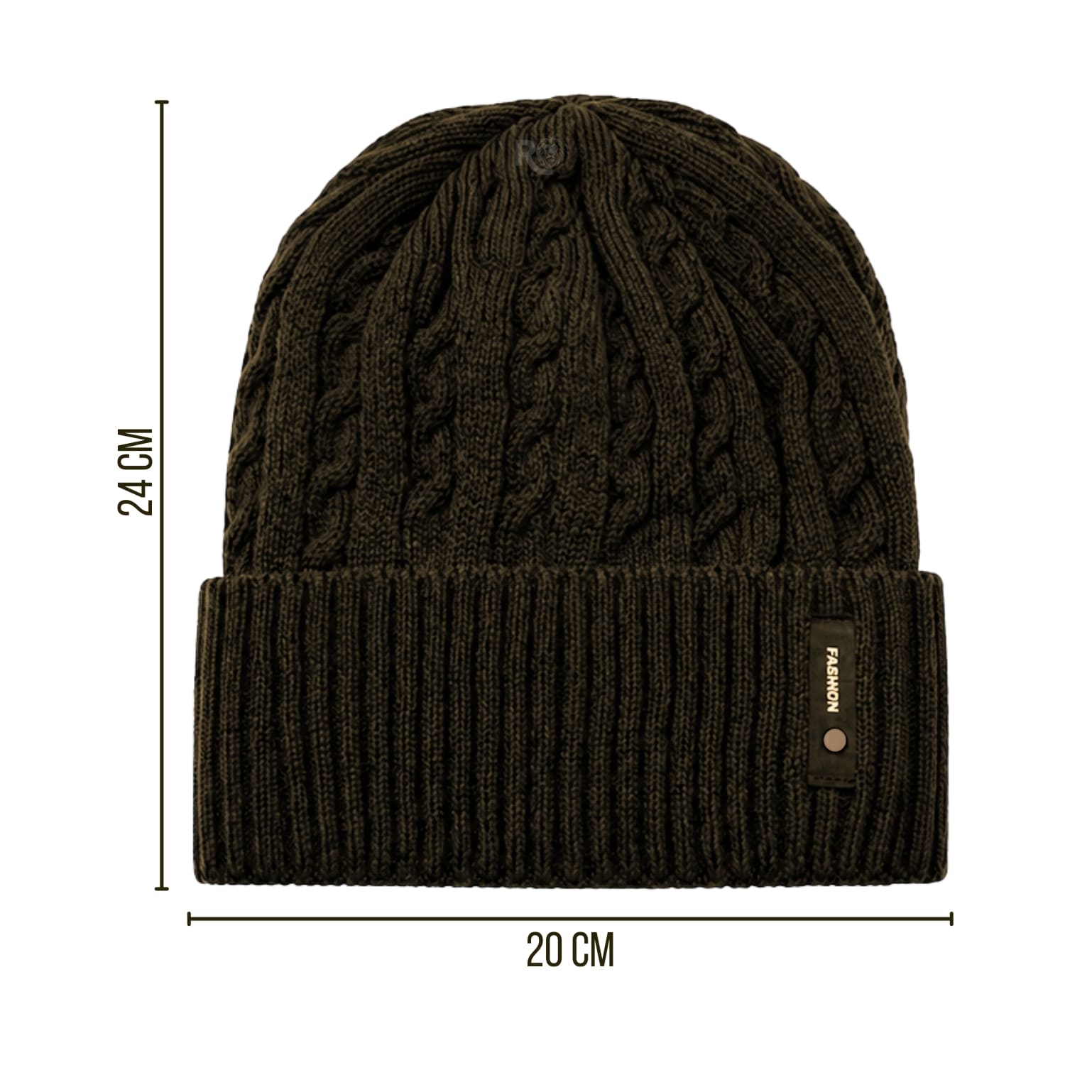 DÚO CHALINA REVERSIBLE TONO MARRÓN Y MARRÓN CLARO Y GORRO TEJIDO TONO MARRÓN OSCURO - 2