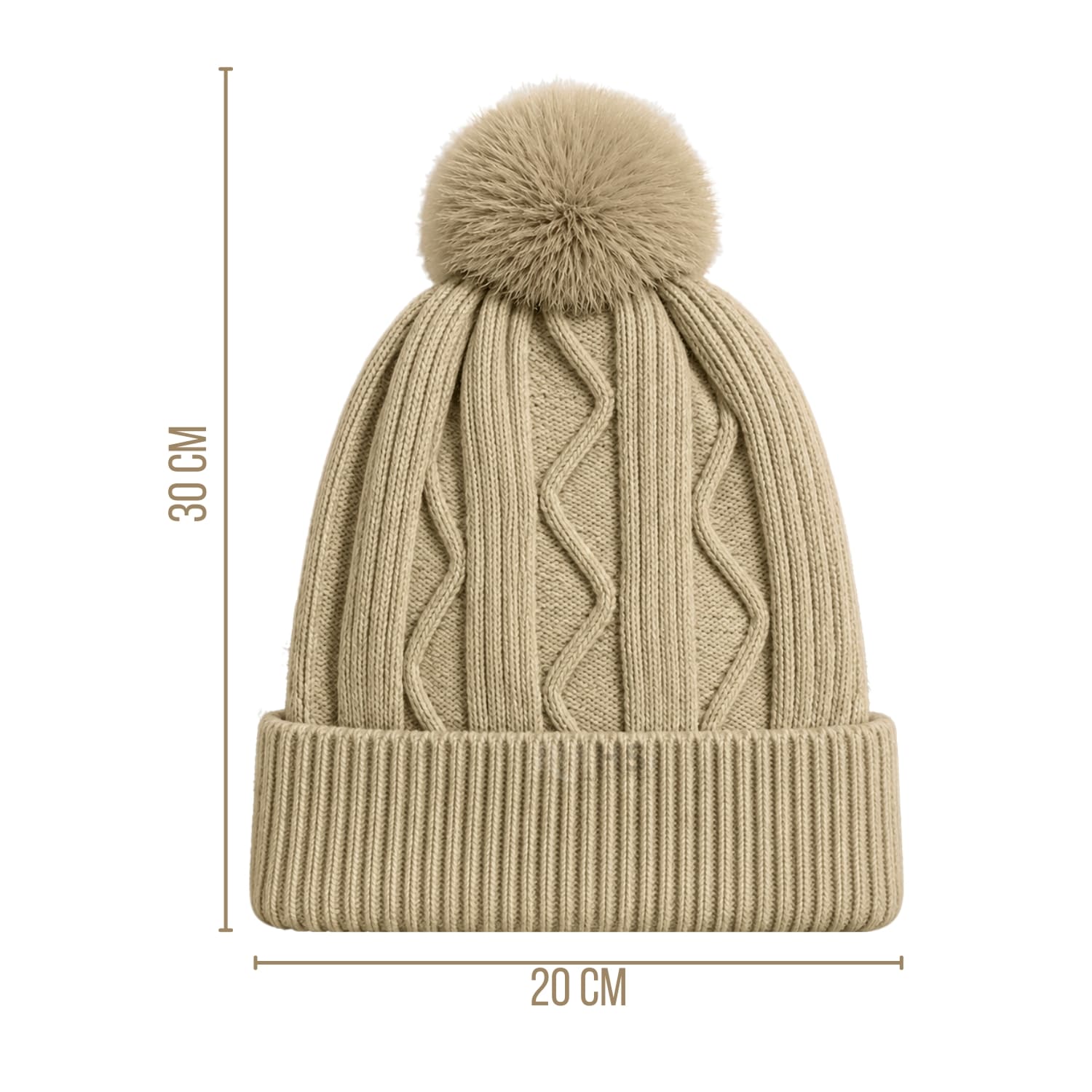 DÚO CHALINA REVERSIBLE TONO BEIGE Y AZUL CLARO Y GORRO TEJIDO CON POMPÓN TONO BEIGE - 2