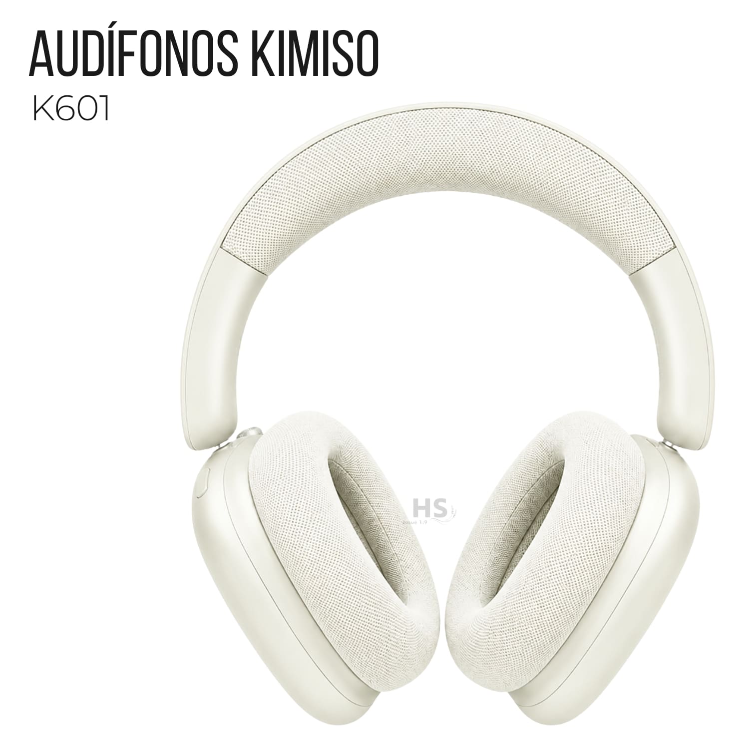 AUDÍFONOS BLUETOOTH KIMISO K601 COLOR BLANCO CON REDUCCIÓN DE RUIDO Y BLUETOOTH 5.4 - 1