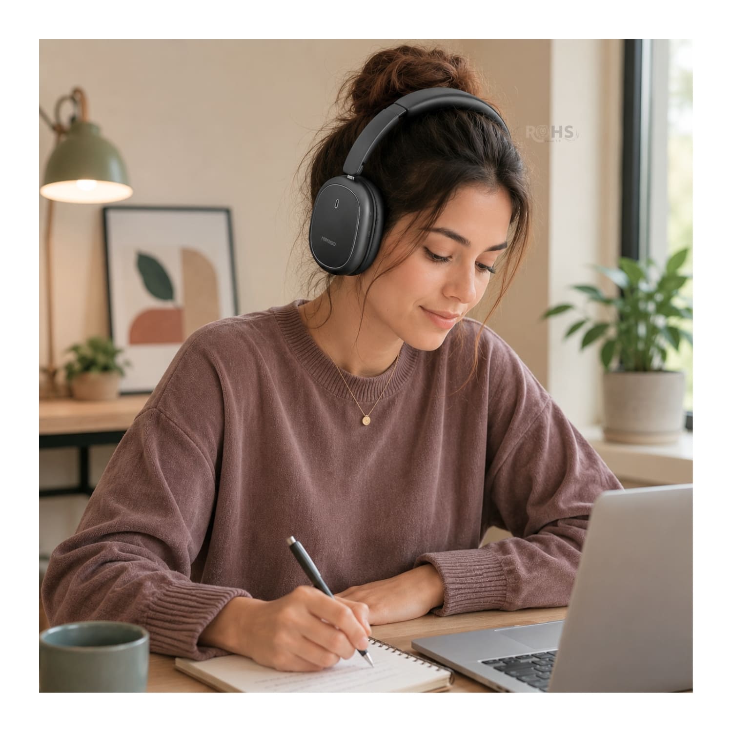AUDÍFONOS BLUETOOTH KIMISO NEGRO CON CANCELACIÓN DE RUIDO Y DISEÑO PLEGABLE ACOLCHADO - 4