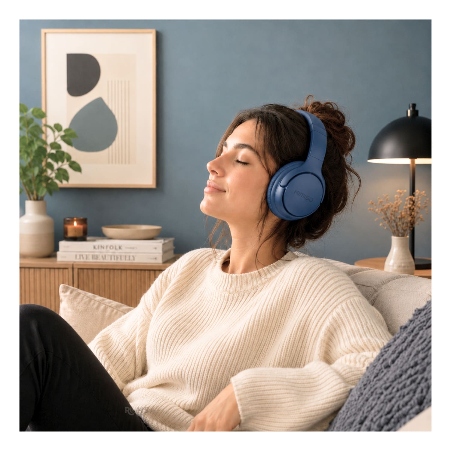 AUDÍFONOS BLUETOOTH KIMISO AZUL PLEGABLES RECARGABLES CON BLUETOOTH Y DISEÑO ERGONÓMICO - 5