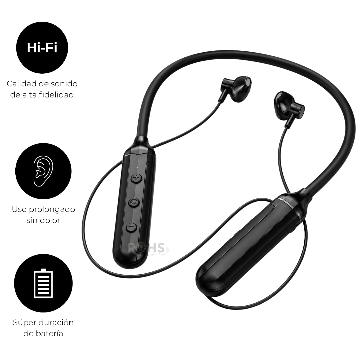 AUDÍFONOS BLUETOOTH DEPORTIVOS TIPO COLLAR Y BATERÍA RECARGABLE - 6