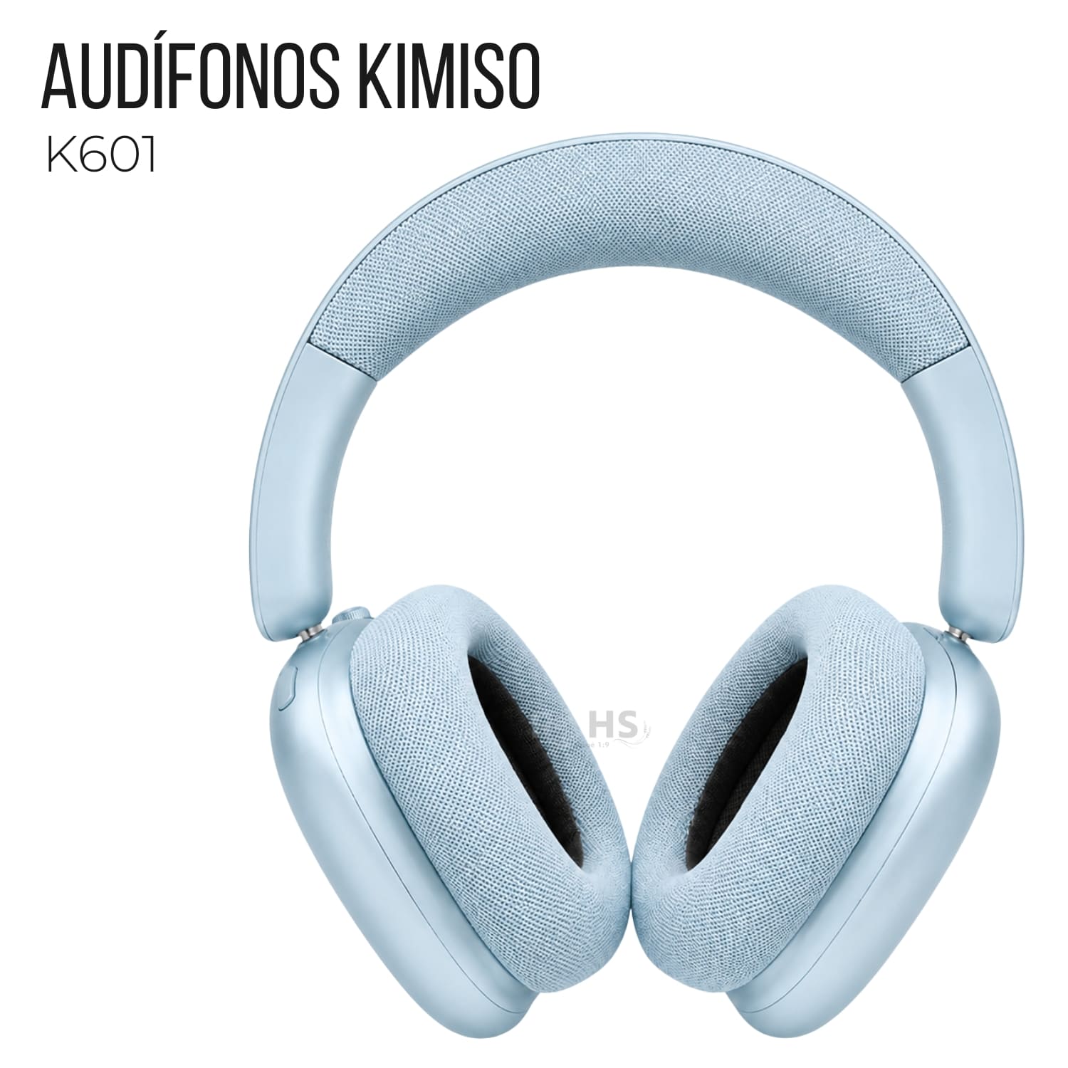 AUDÍFONOS BLUETOOTH KIMISO K601 COLOR CELESTE CON REDUCCIÓN DE RUIDO Y BLUETOOTH 5.4 - 1