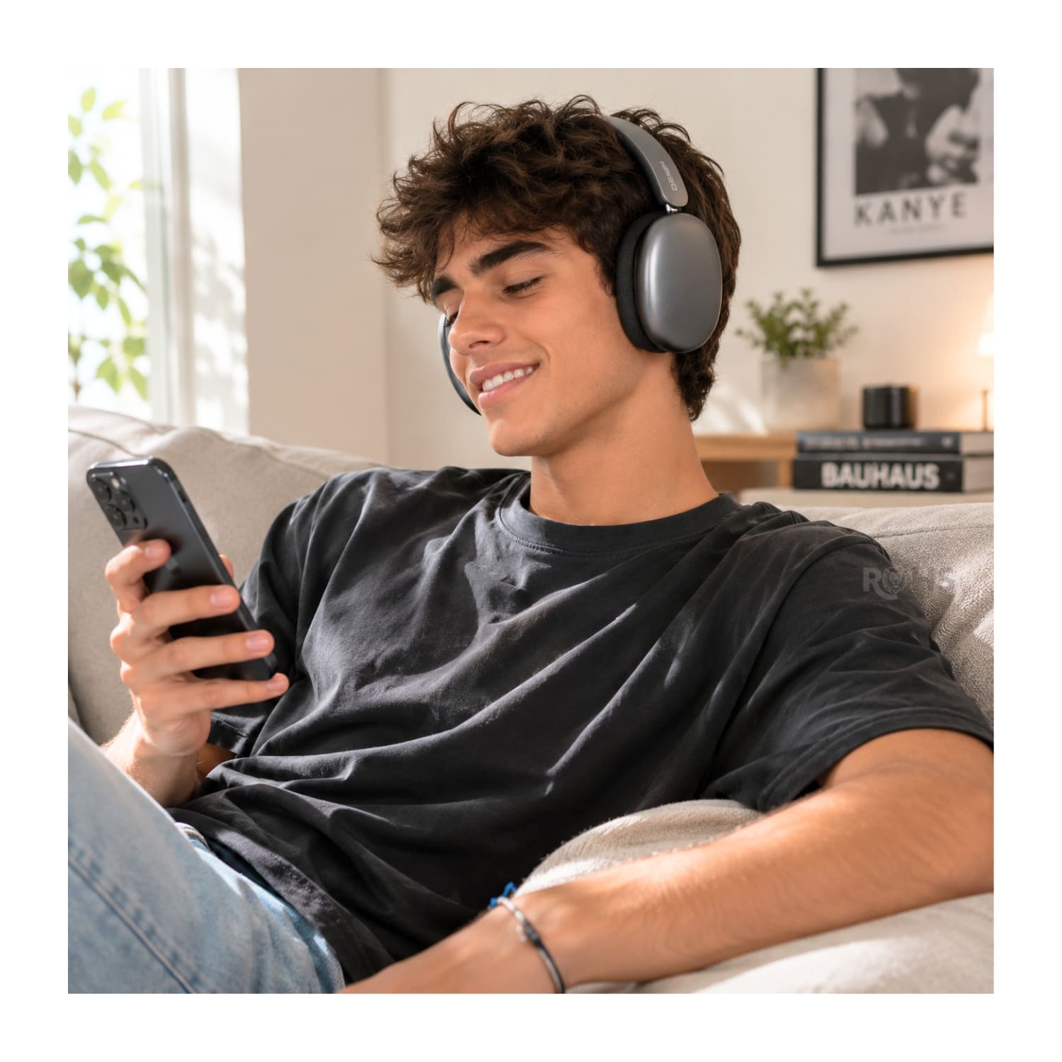 AUDÍFONOS BLUETOOTH KIMISO K601 COLOR NEGRO CON REDUCCIÓN DE RUIDO Y BLUETOOTH 5.4 - 3