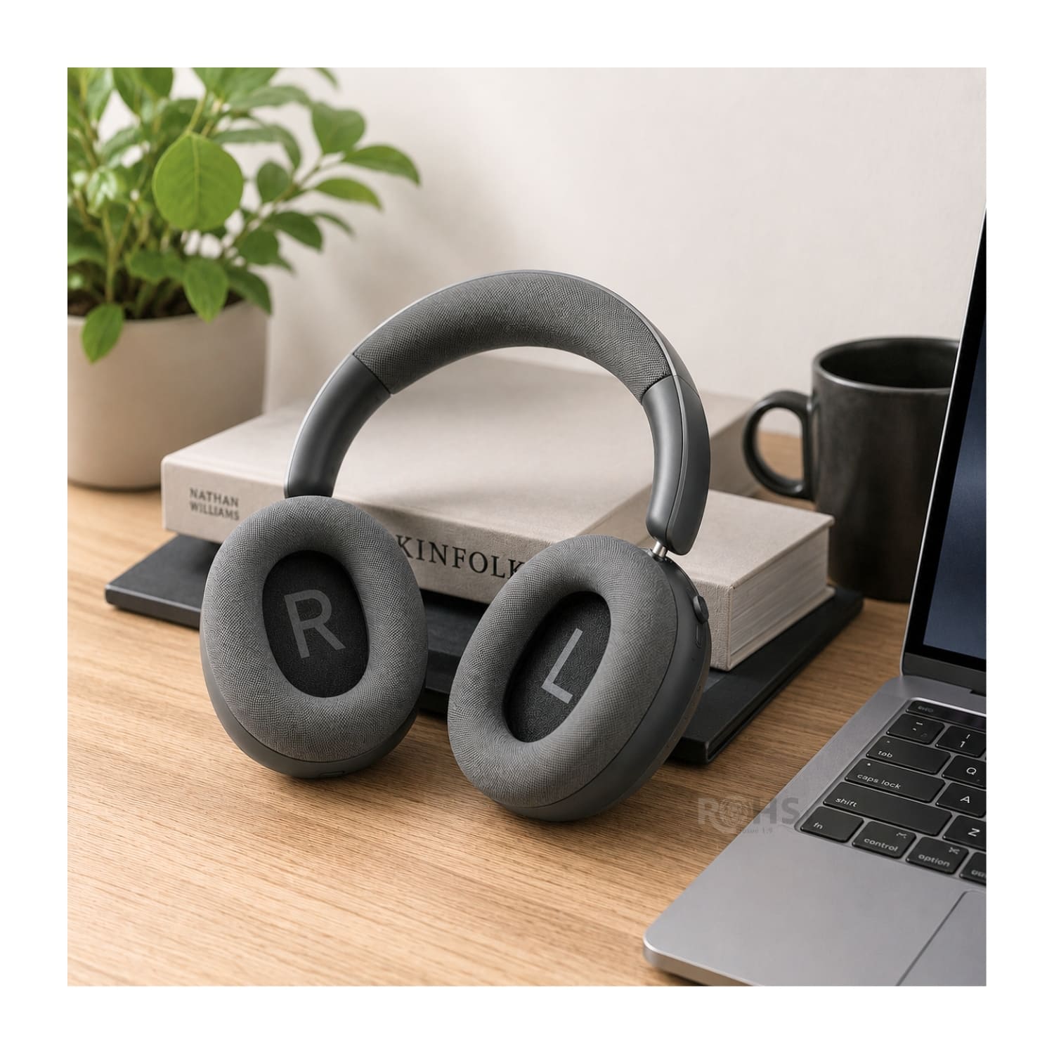 AUDÍFONOS BLUETOOTH KIMISO K601 COLOR NEGRO CON REDUCCIÓN DE RUIDO Y BLUETOOTH 5.4 - 7