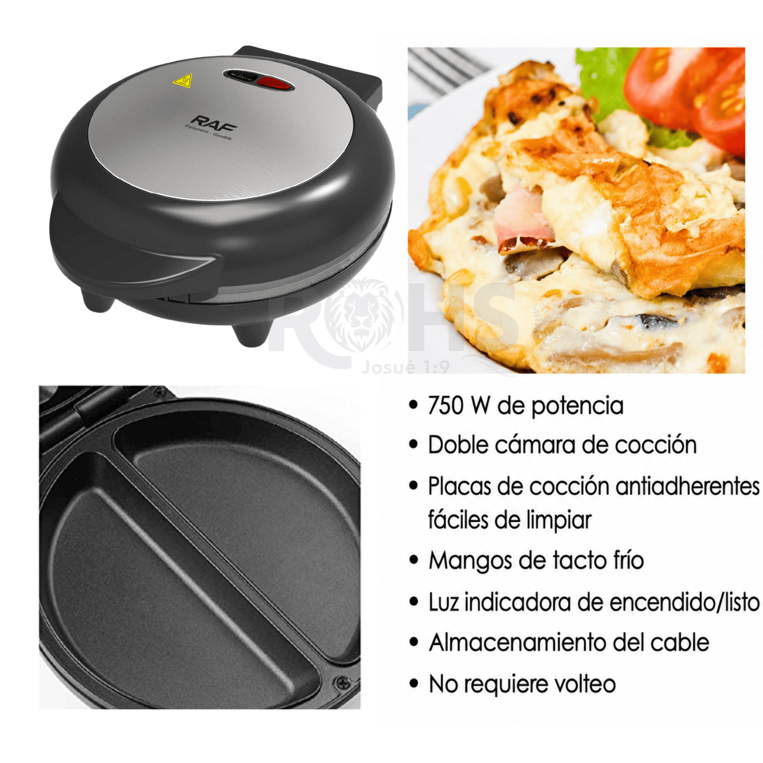 MÁQUINA PARA OMELETTE RAF R.512 ANTIADHERENTE 850W CON DOBLE CÁMARA DE COCCIÓN - 2