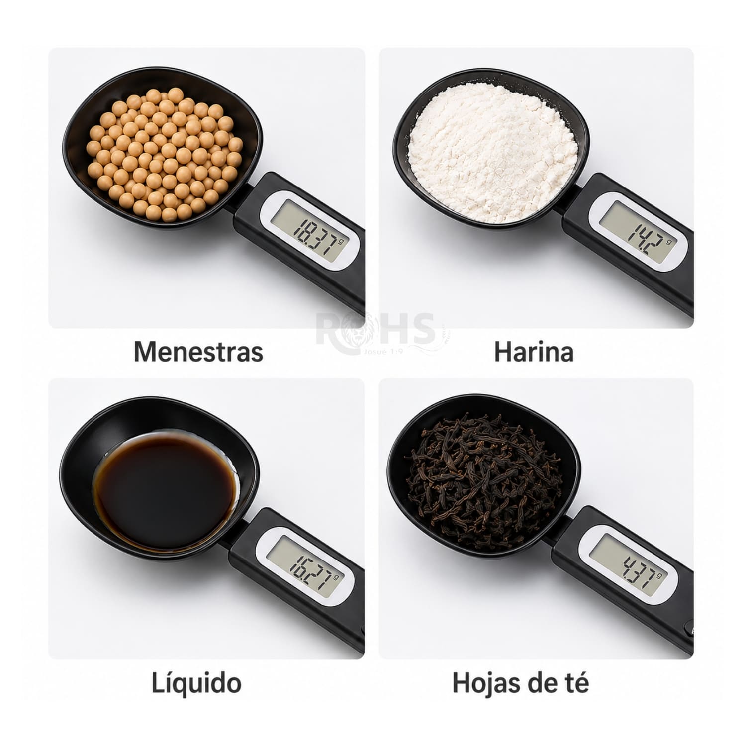 DÚO BALANZA DIGITAL DE COCINA + CUCHARA GRAMERA DIGITAL NEGRO CON MEDICIÓN PRECISA - 2