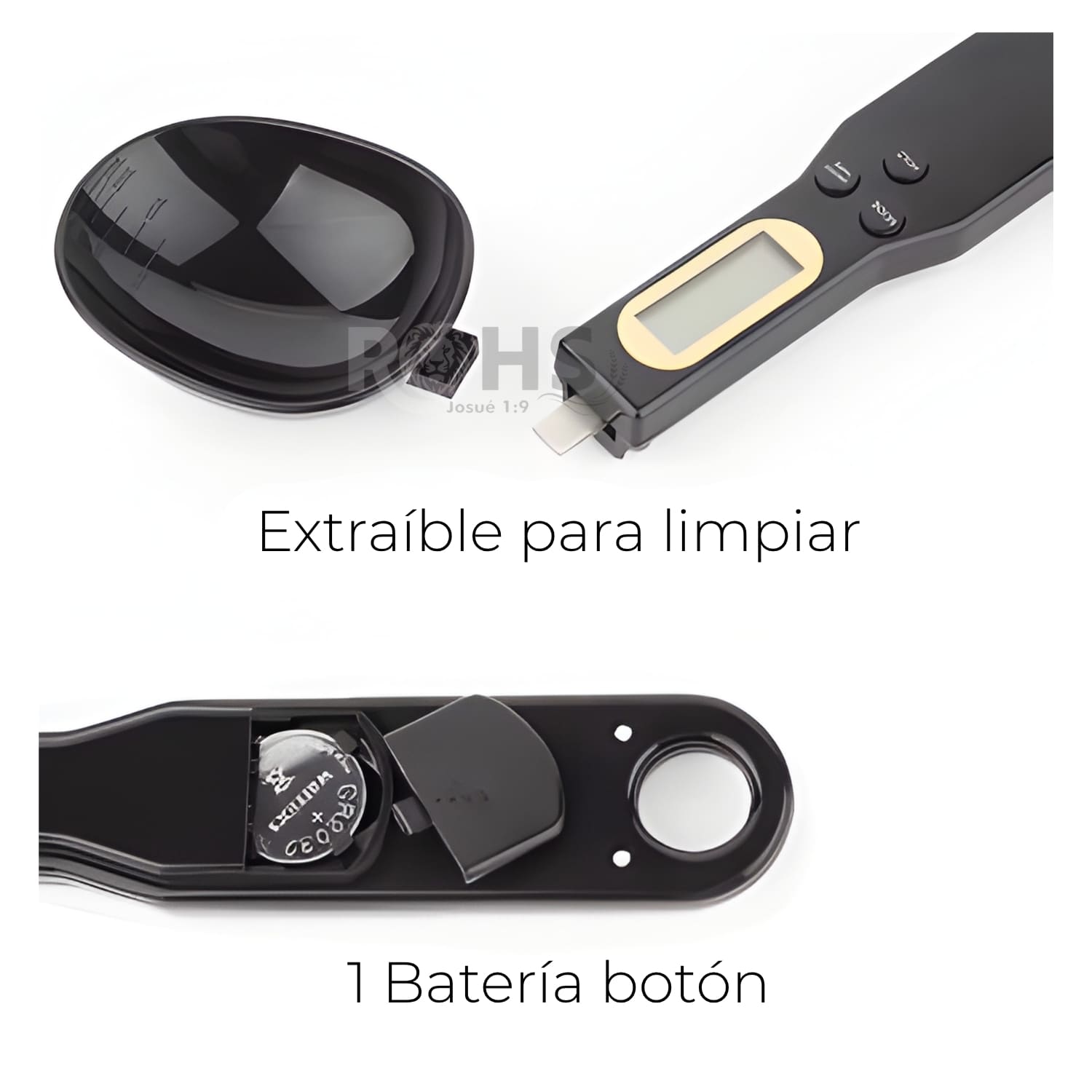 DÚO BALANZA DIGITAL DE COCINA + CUCHARA GRAMERA DIGITAL NEGRO CON MEDICIÓN PRECISA - 6