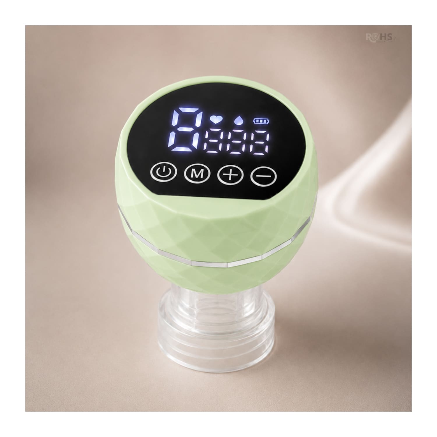 EXTRACTOR DE LECHE ELÉCTRICO RECARGABLE COLOR VERDE CON PANTALLA LED Y BIBERÓN - 1