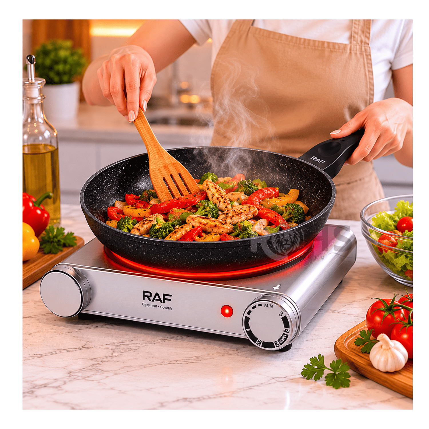 ESTUFA ELÉCTRICA INDIVIDUAL RAF R.8071 1000W COMPACTA CON PROTECCIÓN CONTRA SOBRECALENTAMIENTO - 1