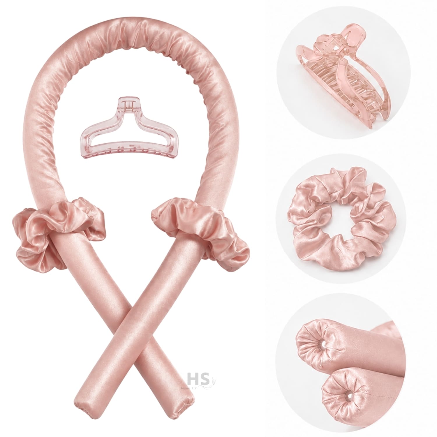 KIT RIZADOR ROSE GOLD DE CABELLO SIN CALOR CON ACCESORIOS RIZOS NATURALES - 6