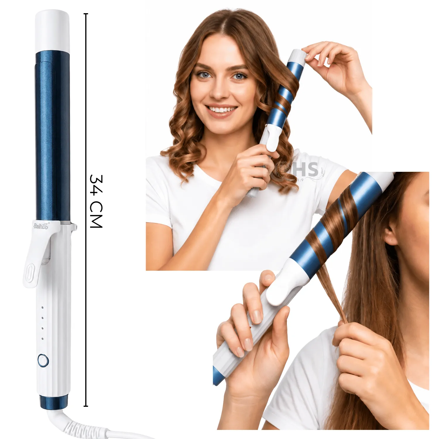 RIZADOR AUTOMÁTICO INALÁMBRICO BAIHUO MY-7560 ONDULADOR DE CABELLO - 3