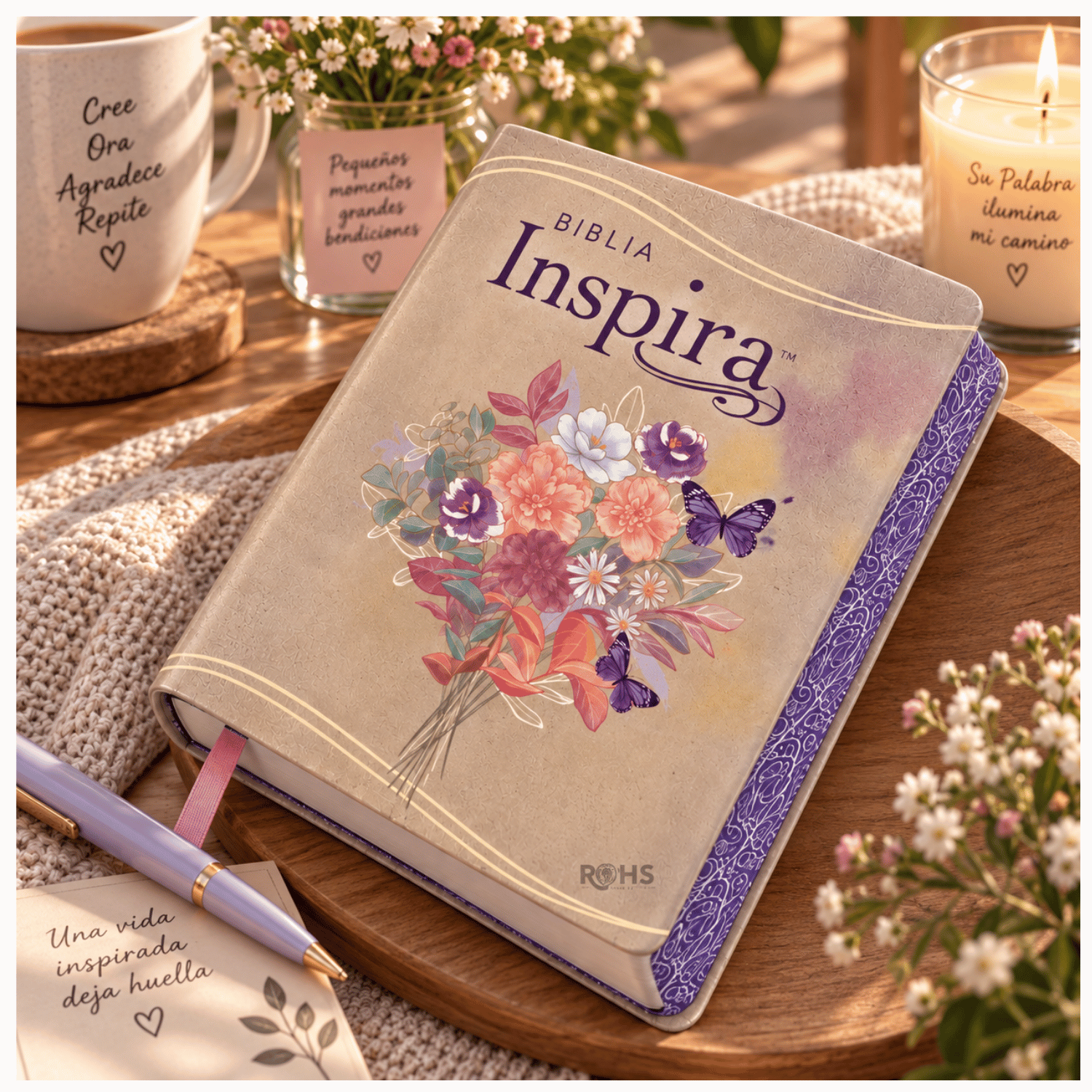 BIBLIA INSPIRA NTV CON FILAMENT - EDICIÓN ACUARELA ROSA PARA COLOREAR, LECTURA, ESTUDIO Y DEVOCIONAL - 1