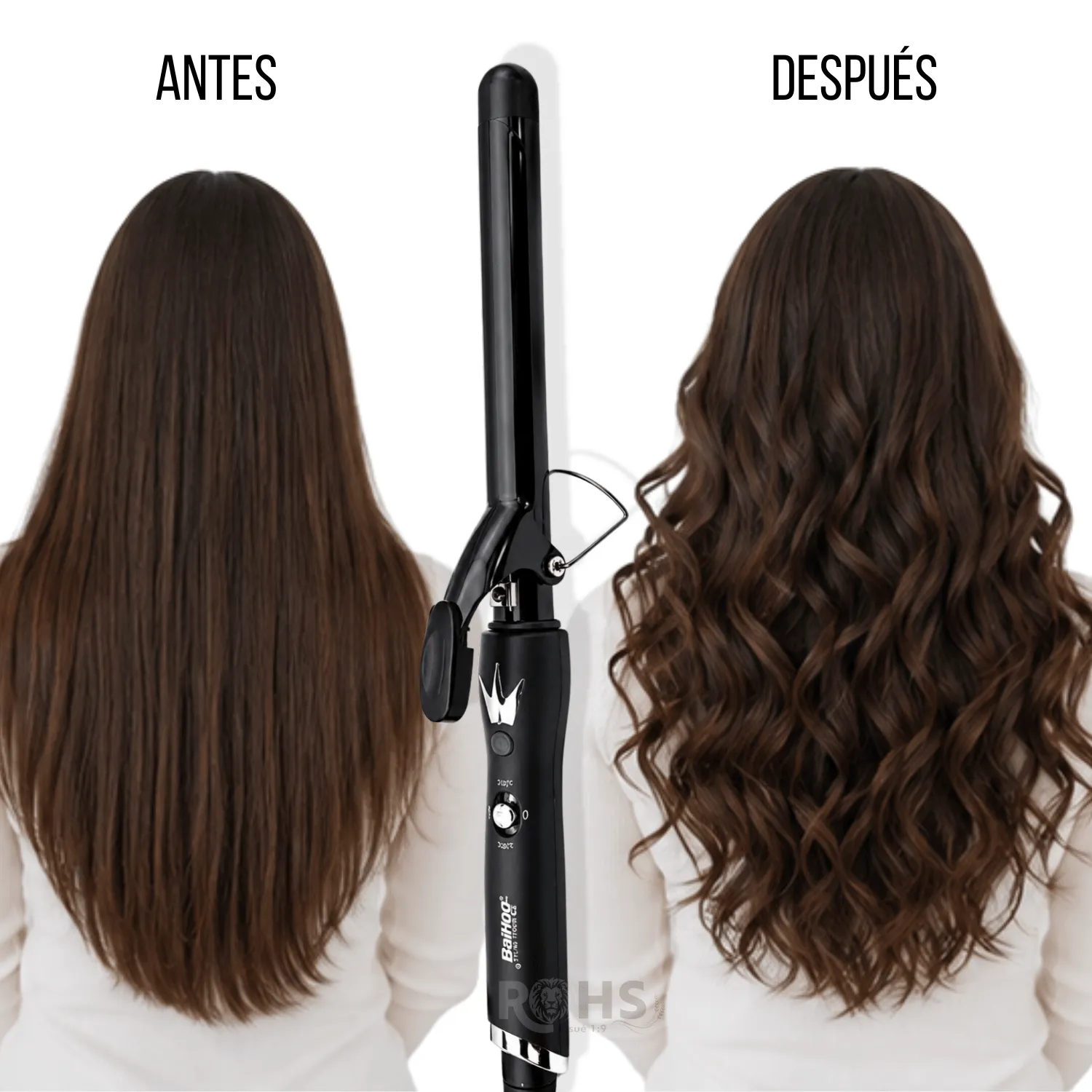 RIZADOR Y ONDULADOR CERÁMICO DE CABELLO BAIHUO CITY MY-7188 - NEGRO CON TEMPERATURA AJUSTABLE - 3