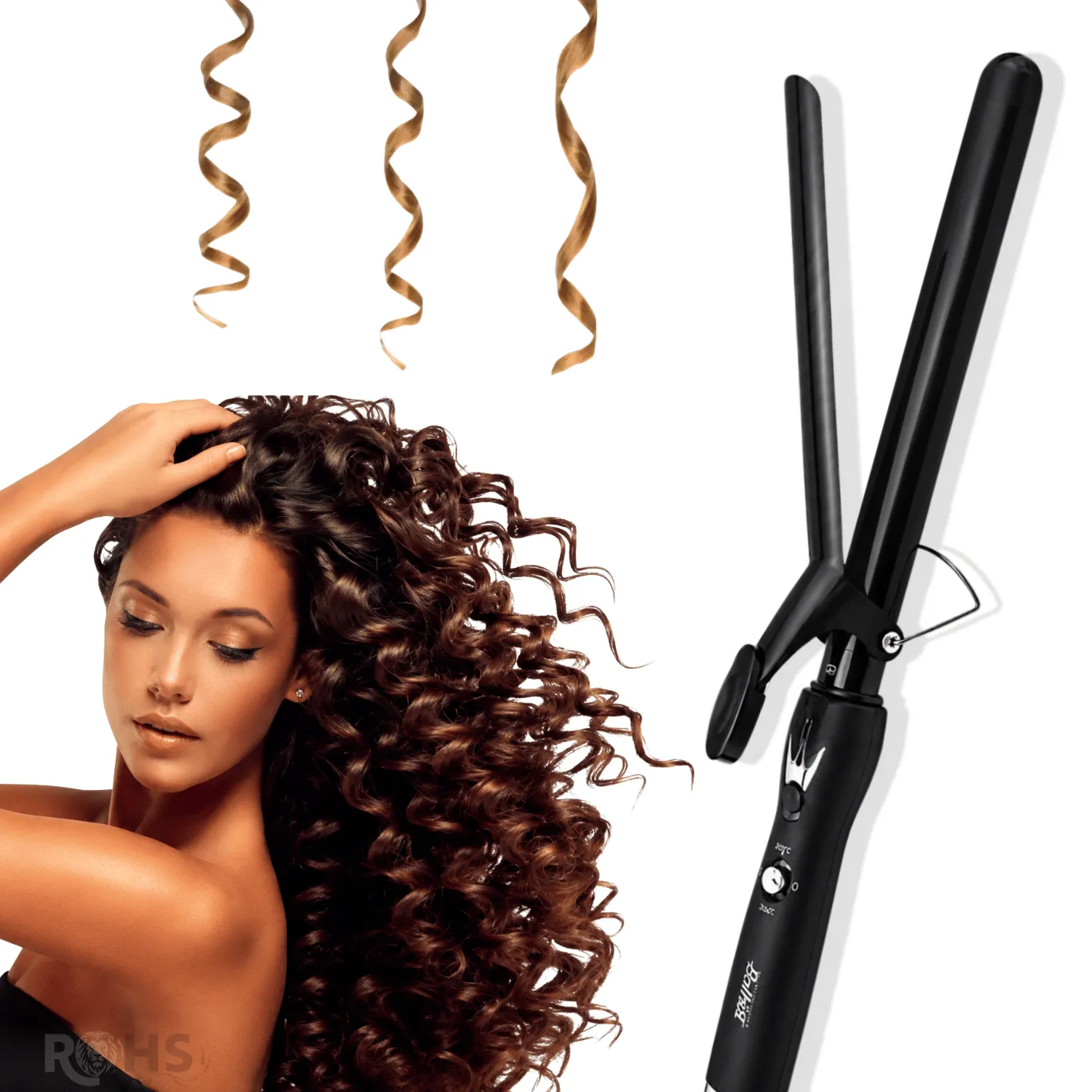 RIZADOR Y ONDULADOR CERÁMICO DE CABELLO BAIHUO CITY MY-7188 - NEGRO CON TEMPERATURA AJUSTABLE - 5