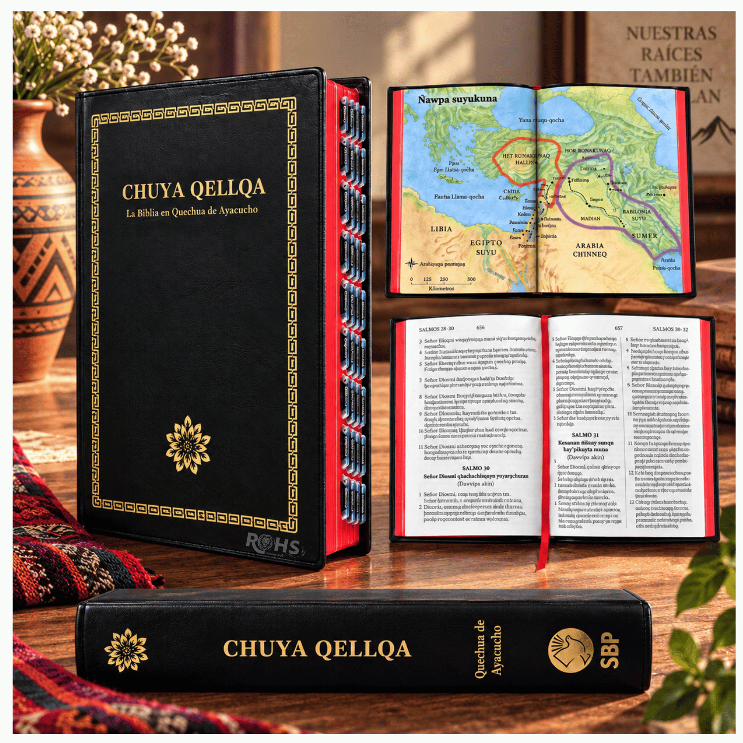 BIBLIA “CHUYA QELLQA” EN QUECHUA AYACUCHANO - TAPA NEGRA + PESTAÑAS E ÍNDICES - 7
