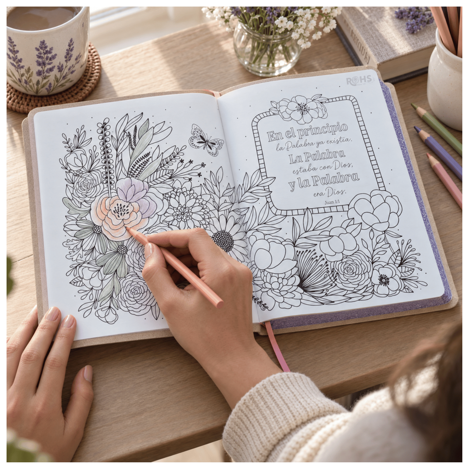 BIBLIA INSPIRA NTV FILAMENT - EDICIÓN ACUARELA ROSA PARA COLOREAR, ESCRIBIR Y REFLEXIONAR - 3