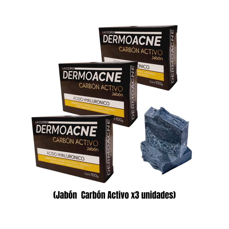 PACK 3 JABON CARBON ACTIVO DERMOACNE - 1
