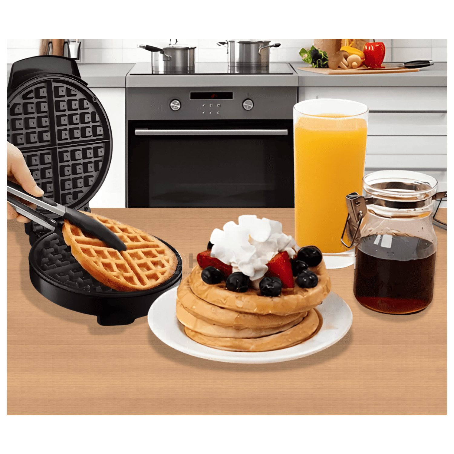 WAFFLERA ELÉCTRICA BOMA 1200W ANTIADHERENTE CON TERMOSTATO AJUSTABLE - 2
