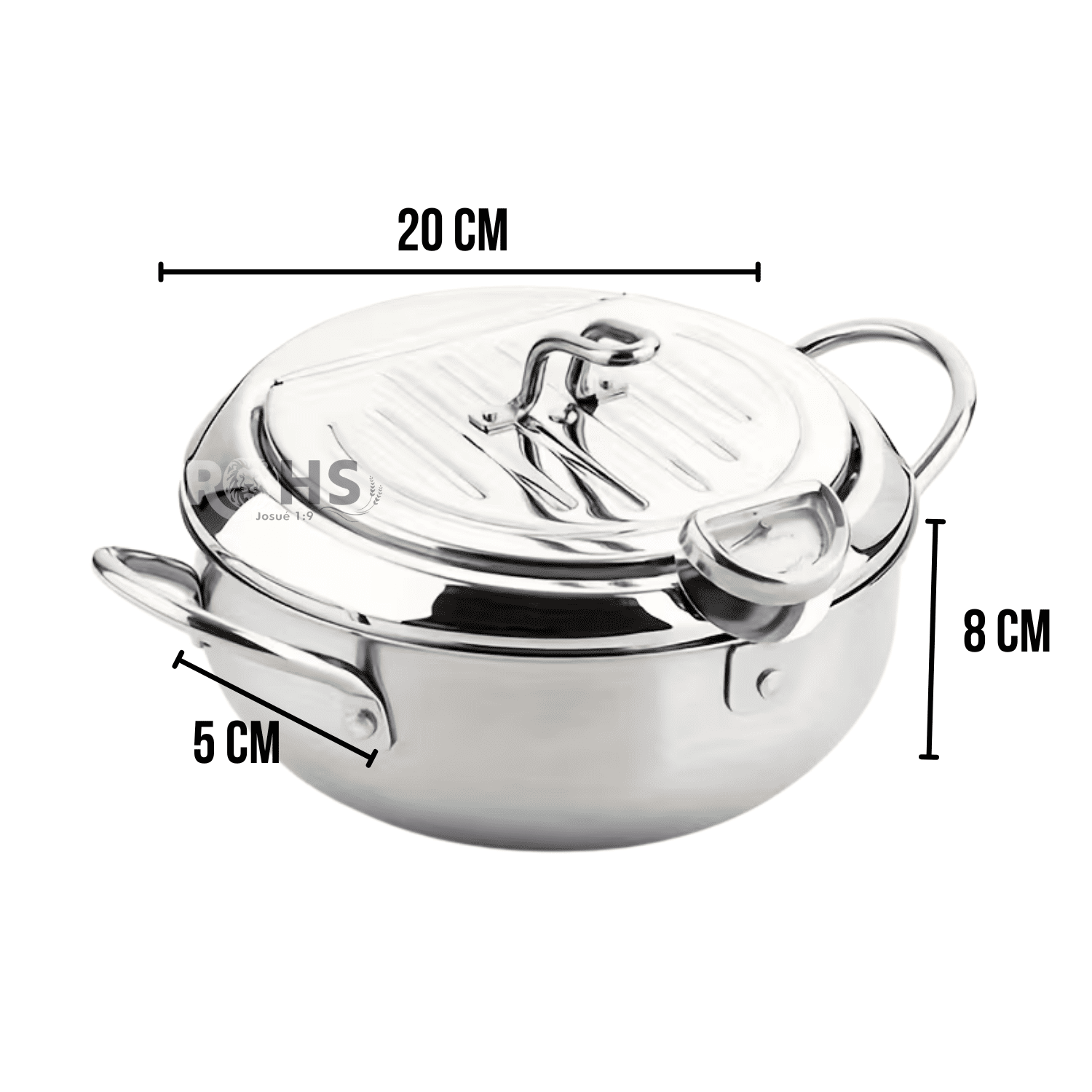FREIDORA JAPONESA DE ACERO INOXIDABLE CON TERMÓMETRO 2.2L PARA POLLO TEMPURA PAPAS FRITAS - 6