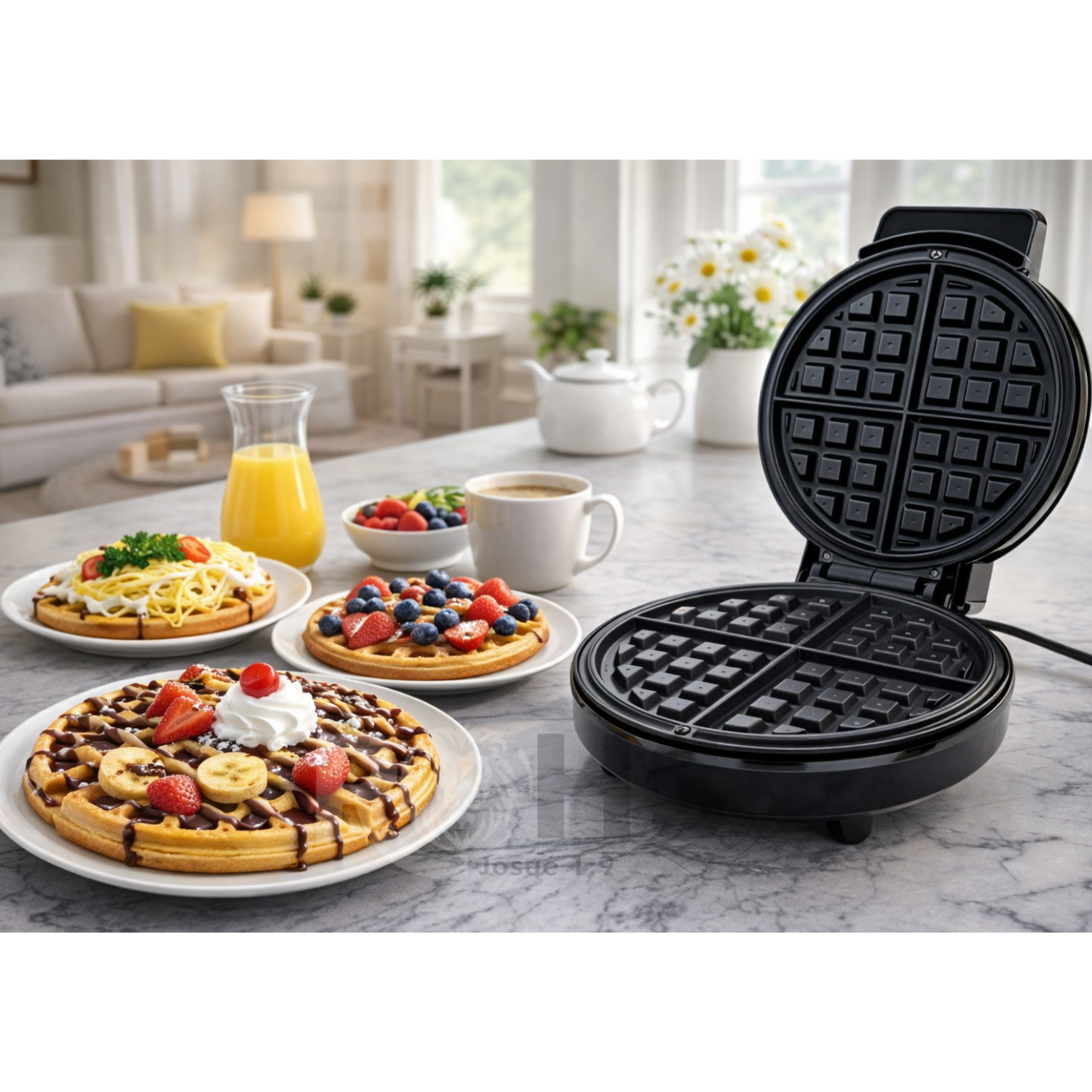 WAFFLERA ELÉCTRICA RAF 1000W ANTIADHERENTE CON PLACA DE 4 SECCIONES - 7