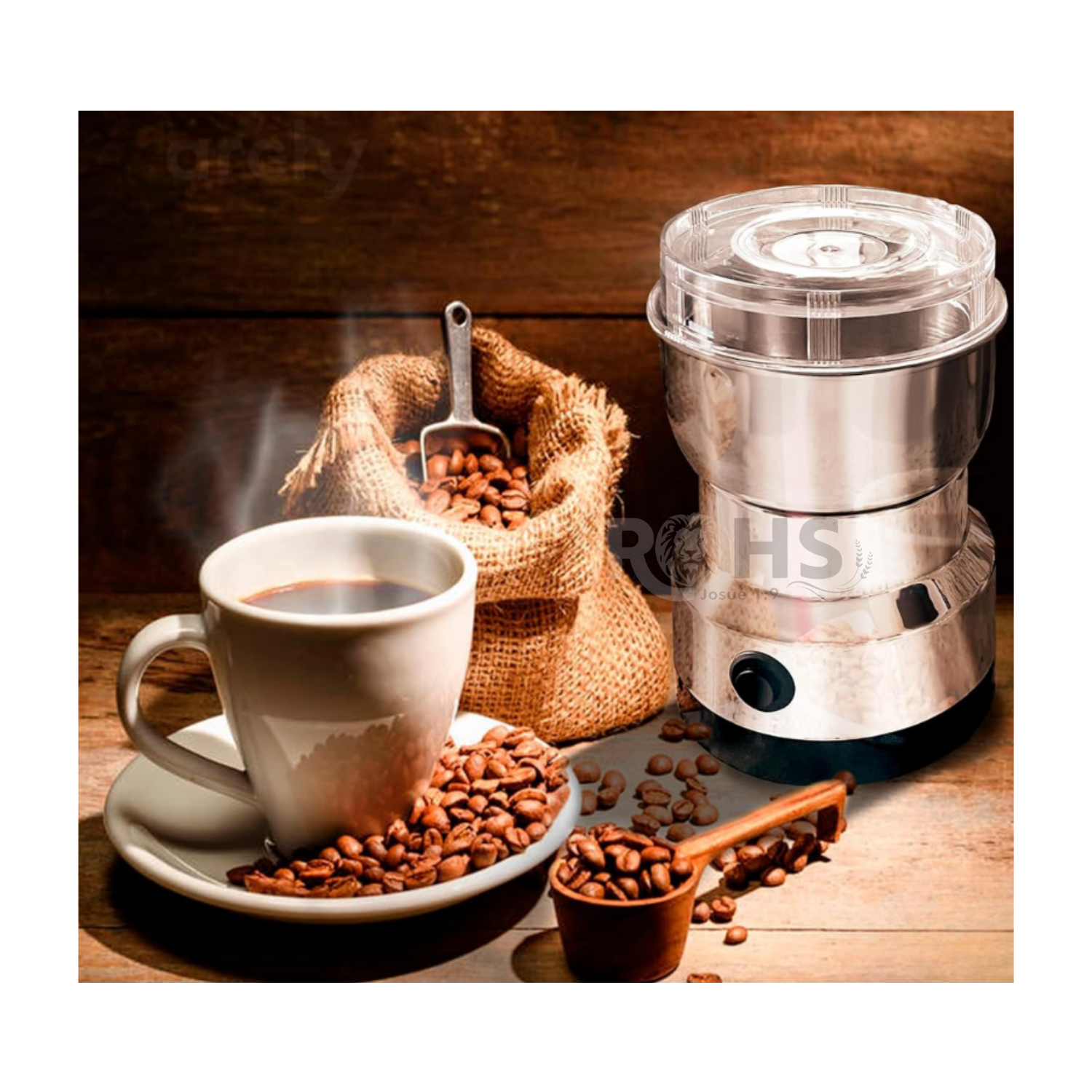 MOLINO DE CAFÉ ELÉCTRICO RAF 300W MULTIFUNCIONAL DE ACERO INOXIDABLE - 6