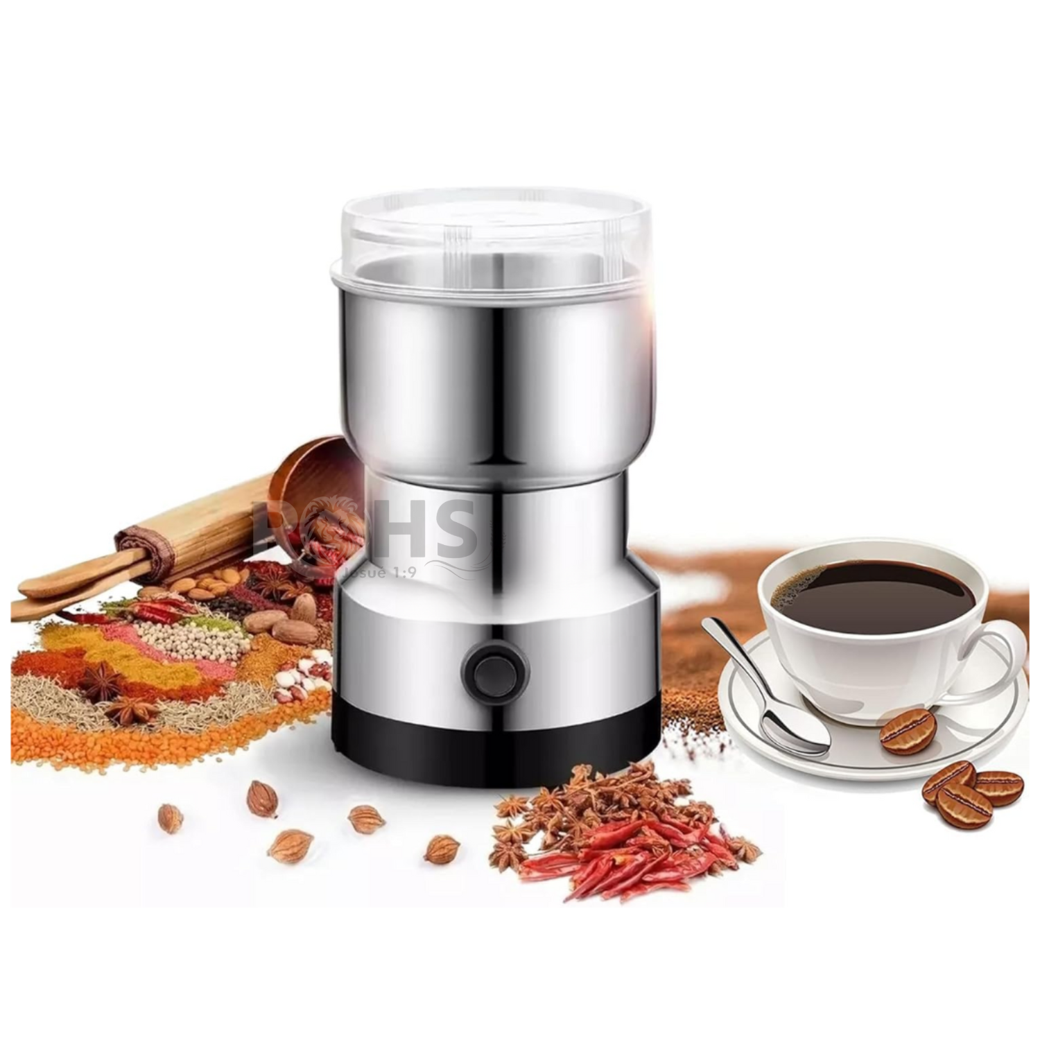 MOLINO DE CAFÉ ELÉCTRICO RAF 300W MULTIFUNCIONAL DE ACERO INOXIDABLE - 7
