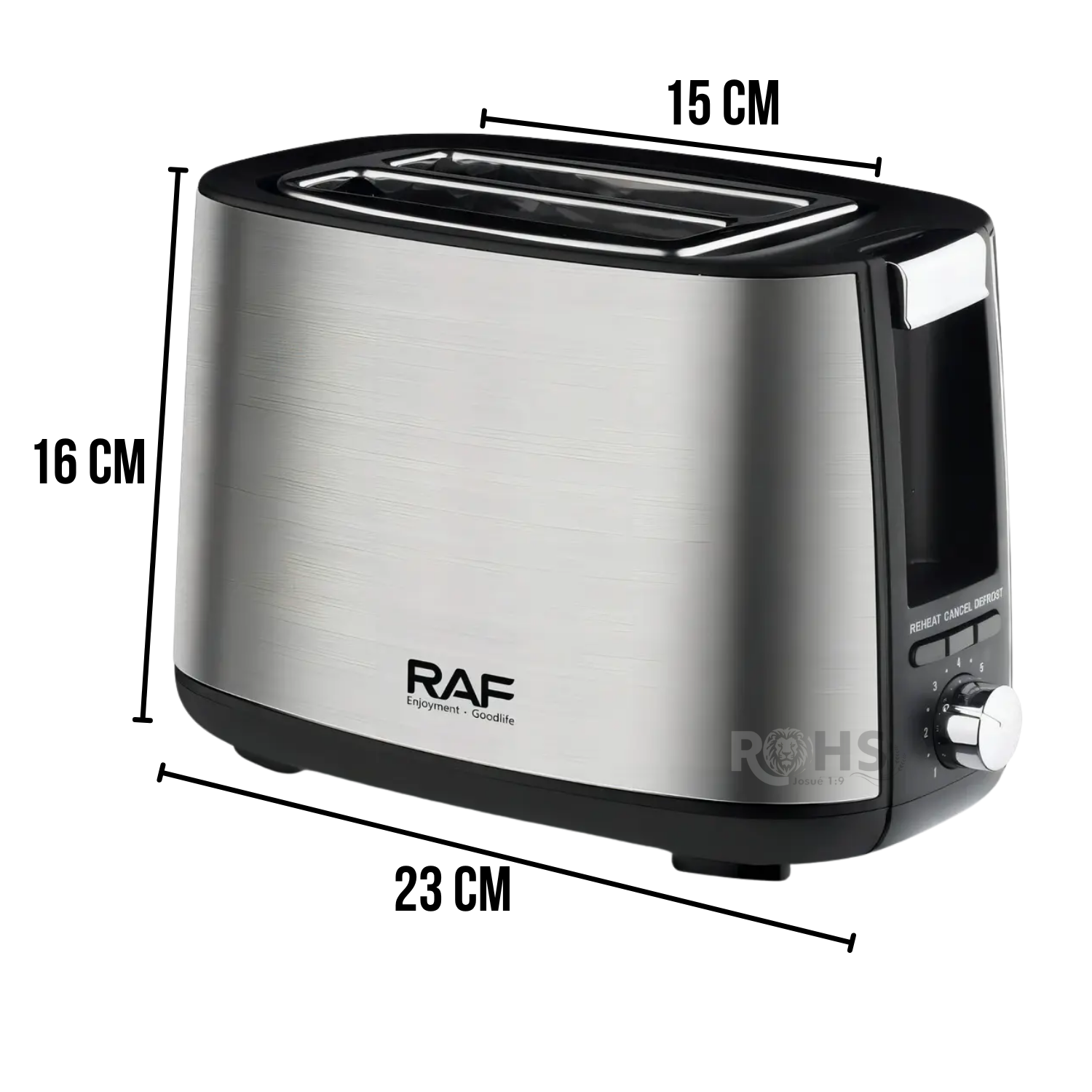TOSTADORA ELÉCTRICA RAF 750W DE 2 RANURAS CON CONTROL DE TOSTADO - 4
