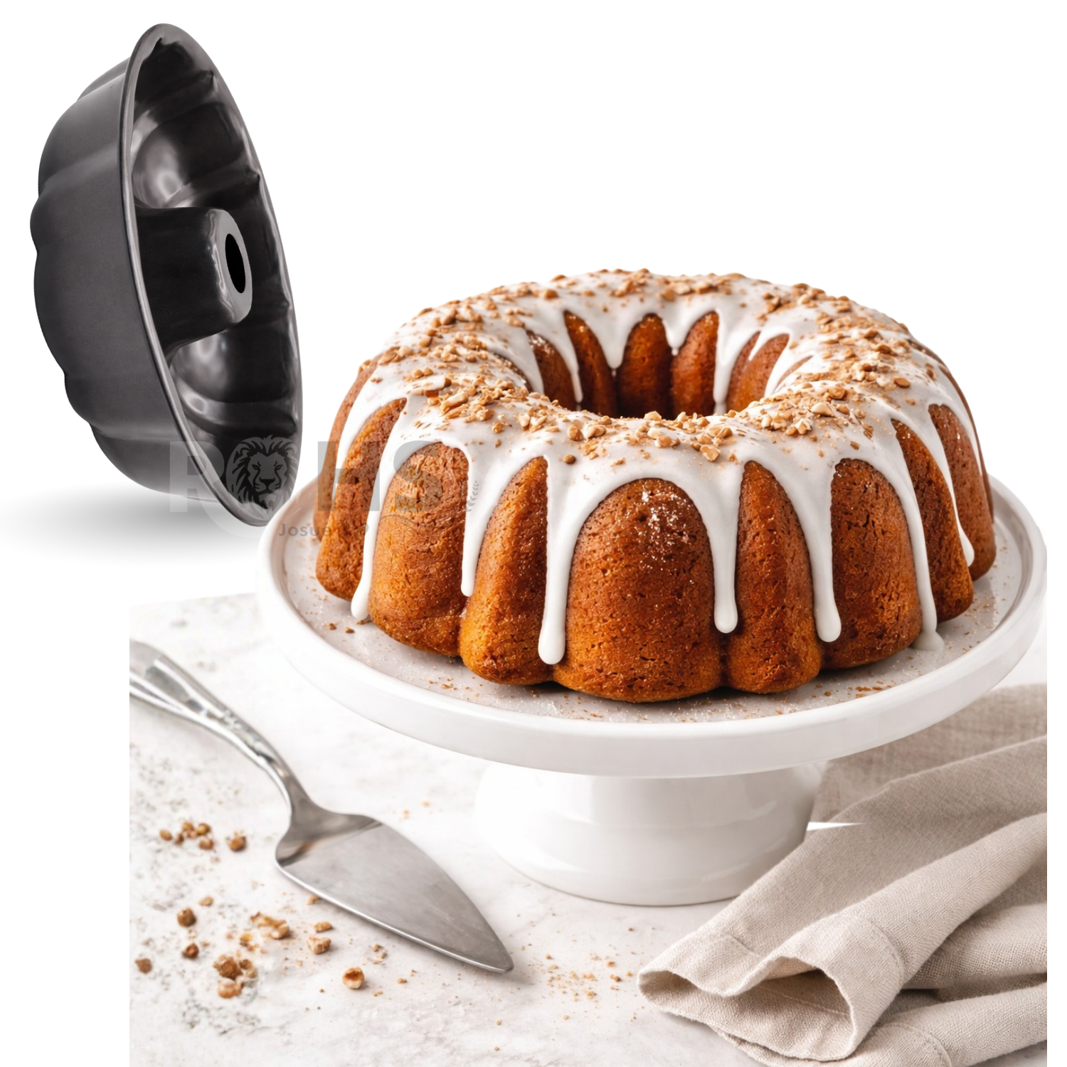 MOLDE PARA QUEQUE TIPO BUNDT DE METAL 23 CM - 2