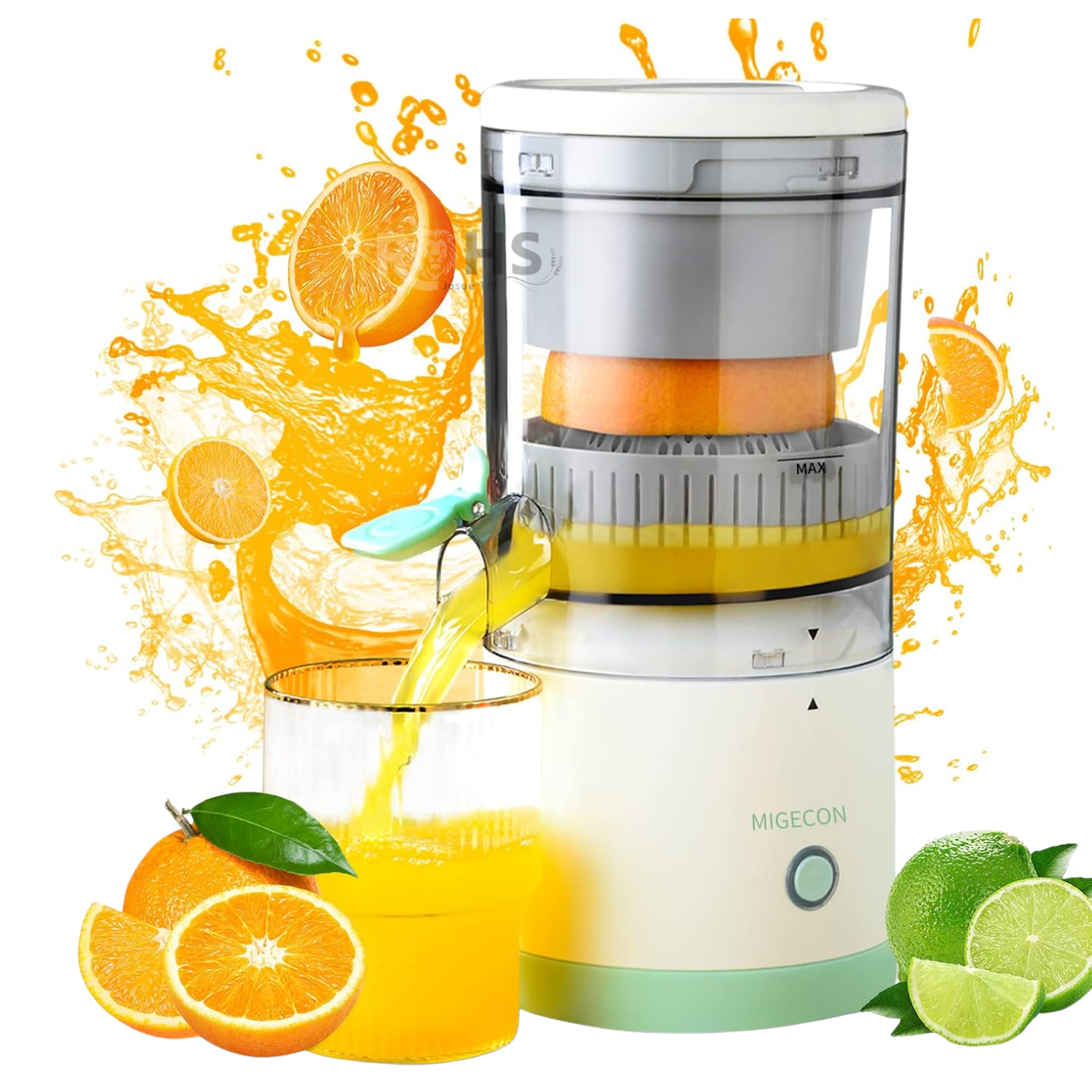 EXTRACTOR DE JUGOS TURQUESA ELÉCTRICO INALÁMBRICO RECARGABLE MULTIFUNCIONAL PARA FRUTAS Y VERDURAS - 1