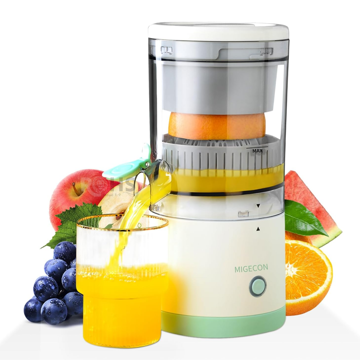 EXTRACTOR DE JUGOS TURQUESA ELÉCTRICO INALÁMBRICO RECARGABLE MULTIFUNCIONAL PARA FRUTAS Y VERDURAS - 2