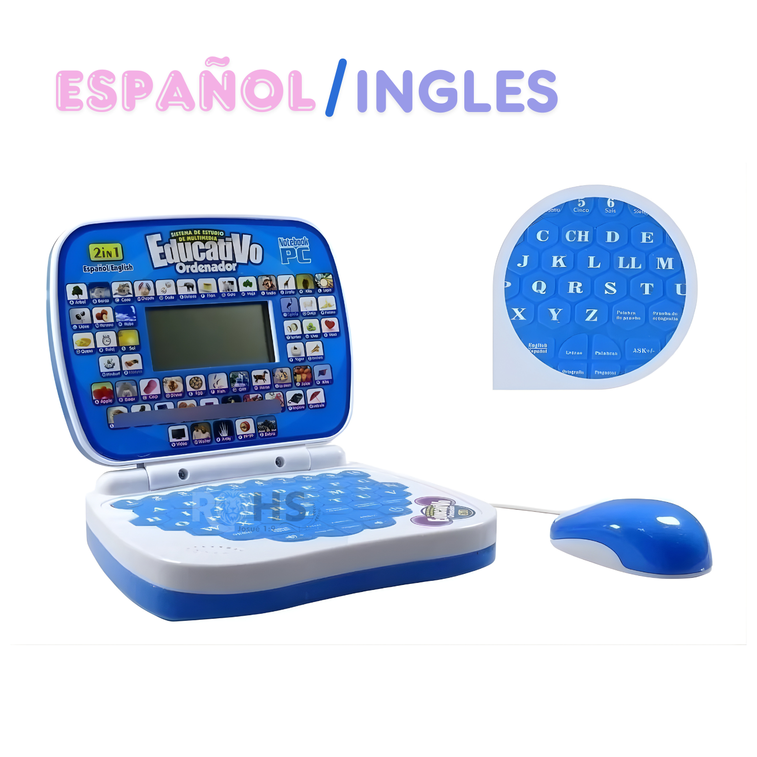 MINI LAPTOP EDUCATIVA BILINGÜE PARA NIÑOS ESPAÑOL - INGLES - 1