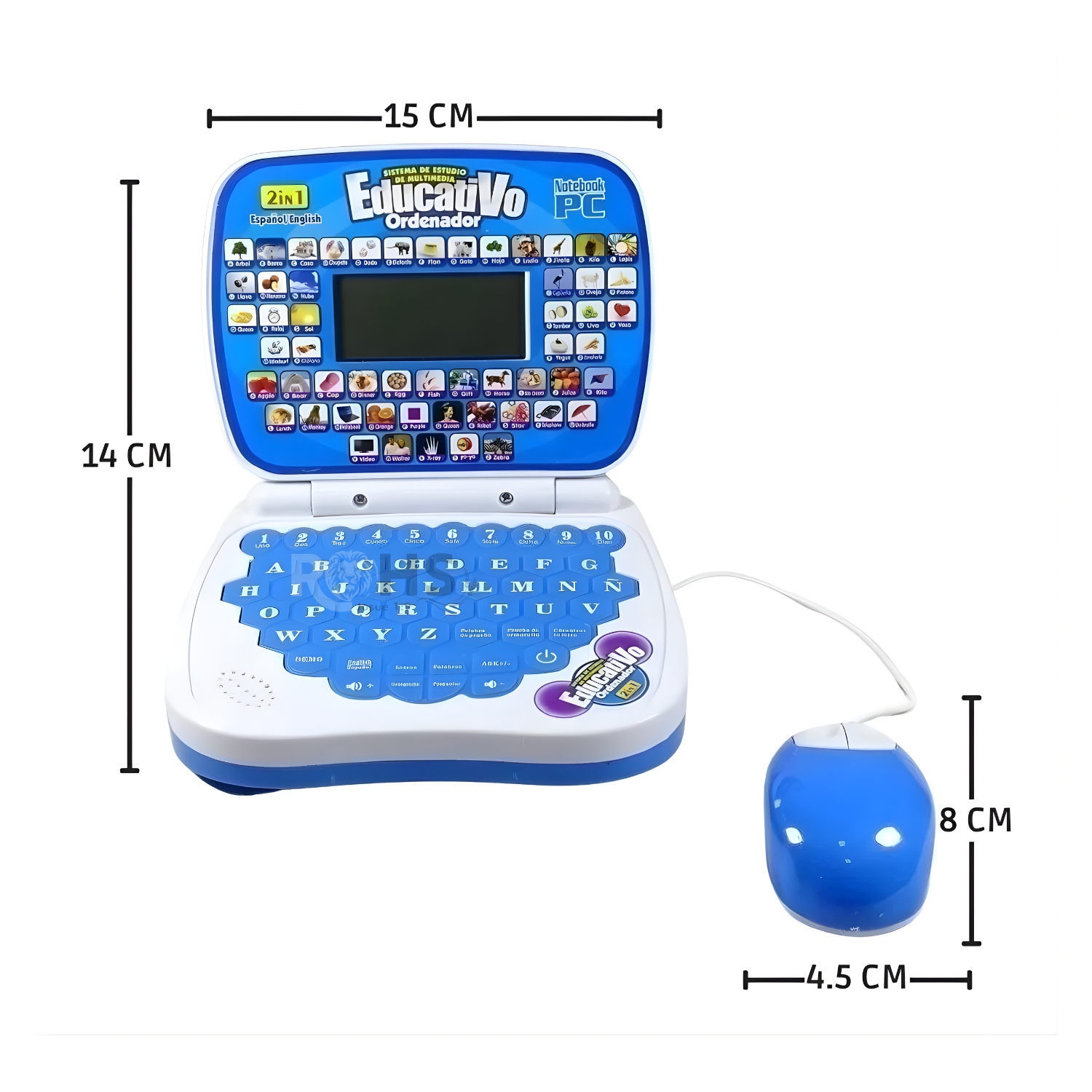 MINI LAPTOP EDUCATIVA BILINGÜE PARA NIÑOS ESPAÑOL - INGLES - 5