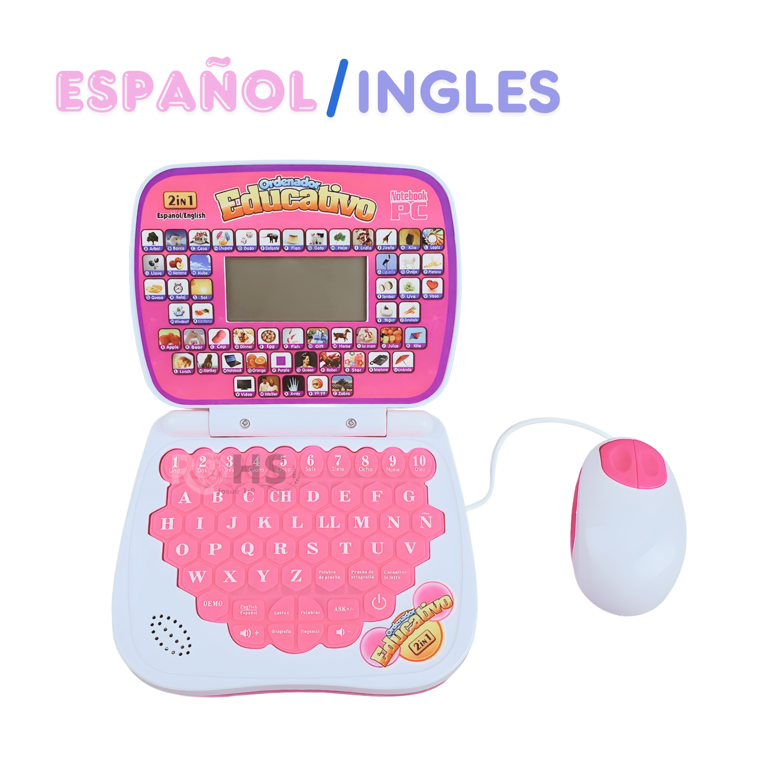 MINI LAPTOP EDUCATIVA BILINGÜE ESPAÑOL - INGLÉS PARA NIÑAS - 1