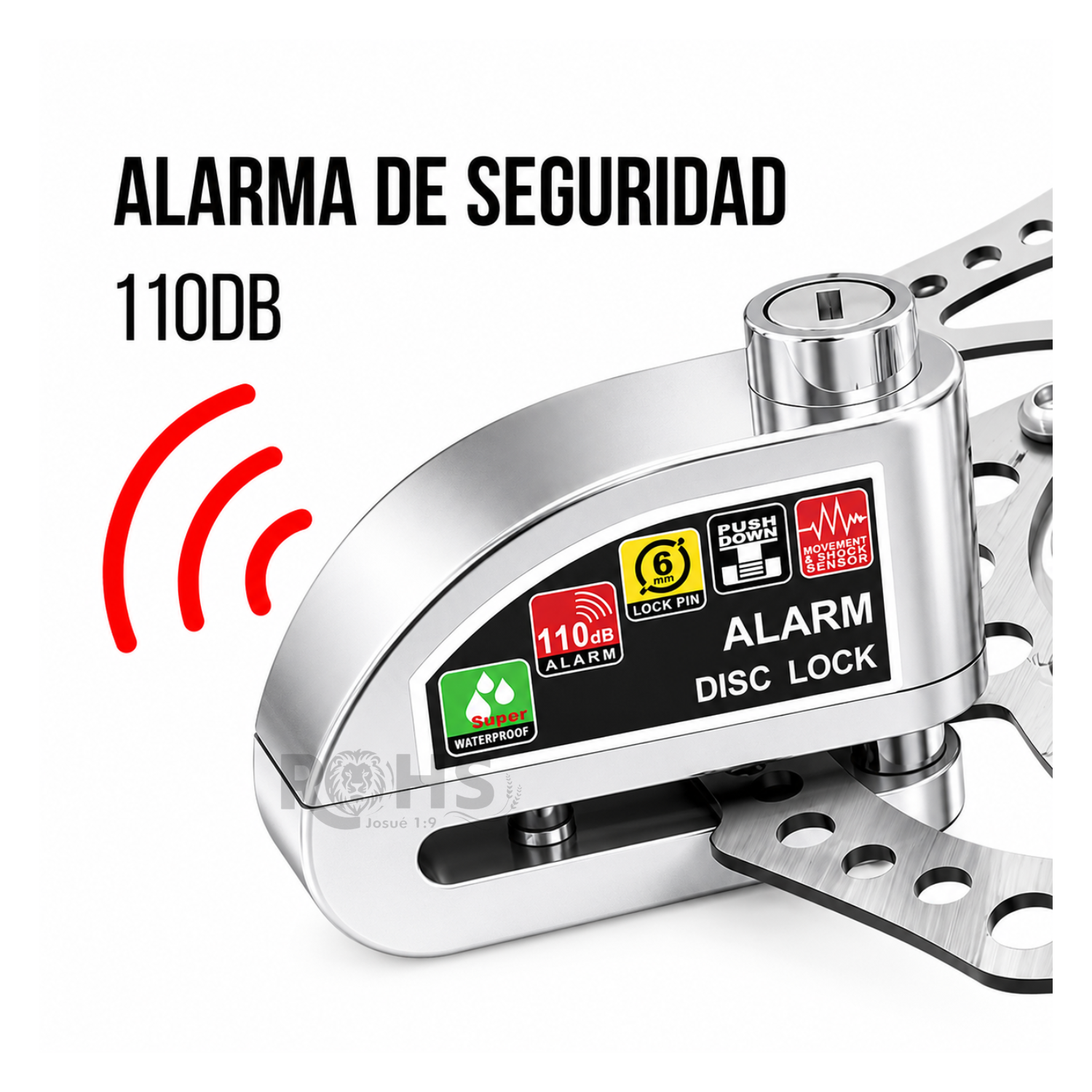 CANDADO ANTIRROBO PARA ACELERADOR DE MOTO PLATEADO - 1
