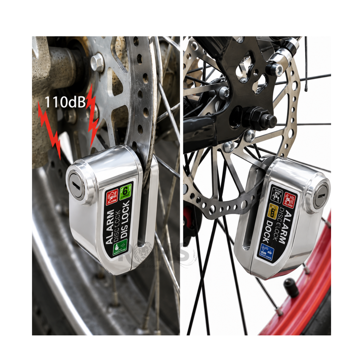 CANDADO ANTIRROBO PARA ACELERADOR DE MOTO PLATEADO - 3