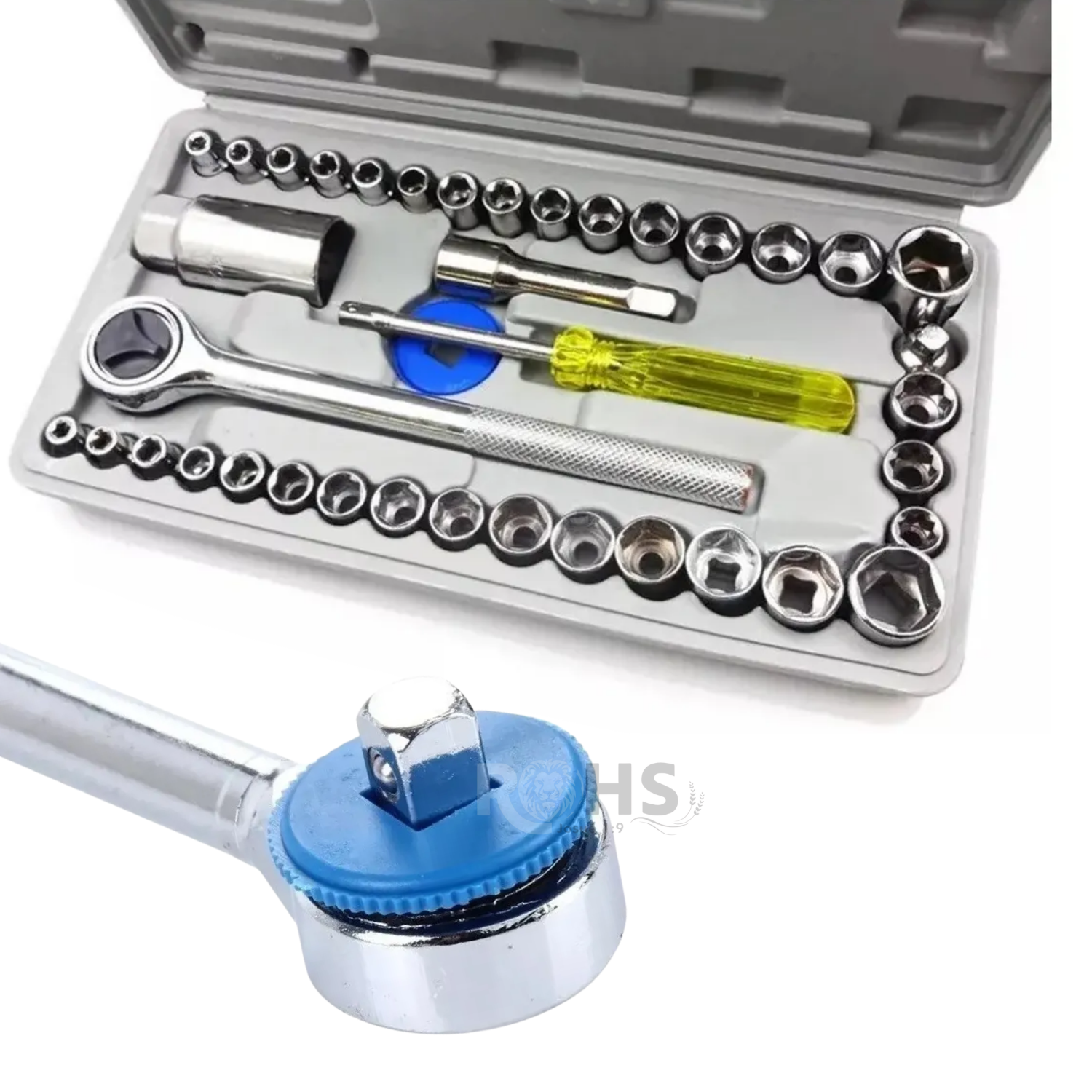 JUEGO DE DADOS Y HERRAMIENTAS CON LLAVE RATCHET Y ESTUCHE 40 PIEZAS - 3