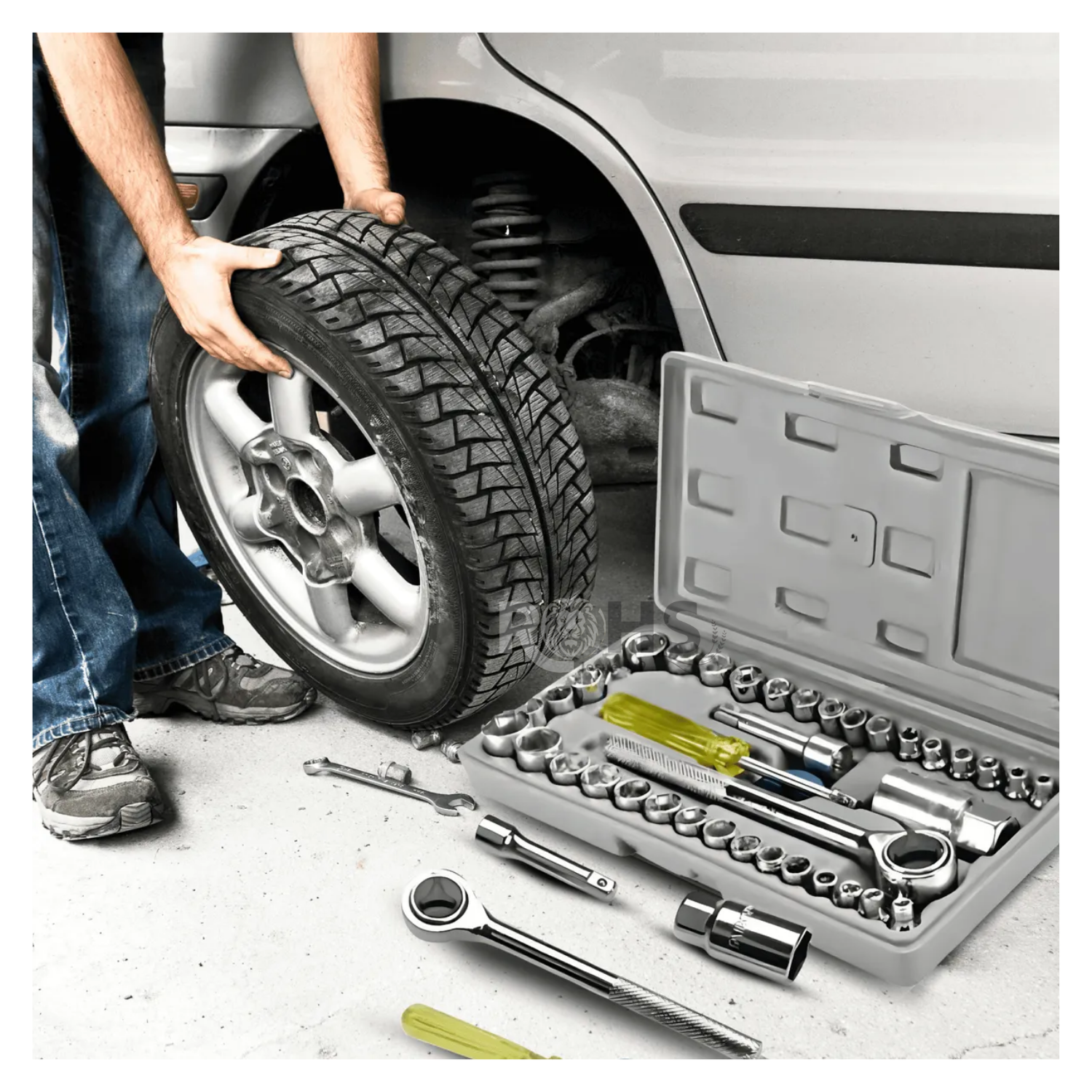 JUEGO DE DADOS Y HERRAMIENTAS CON LLAVE RATCHET Y ESTUCHE 40 PIEZAS - 5