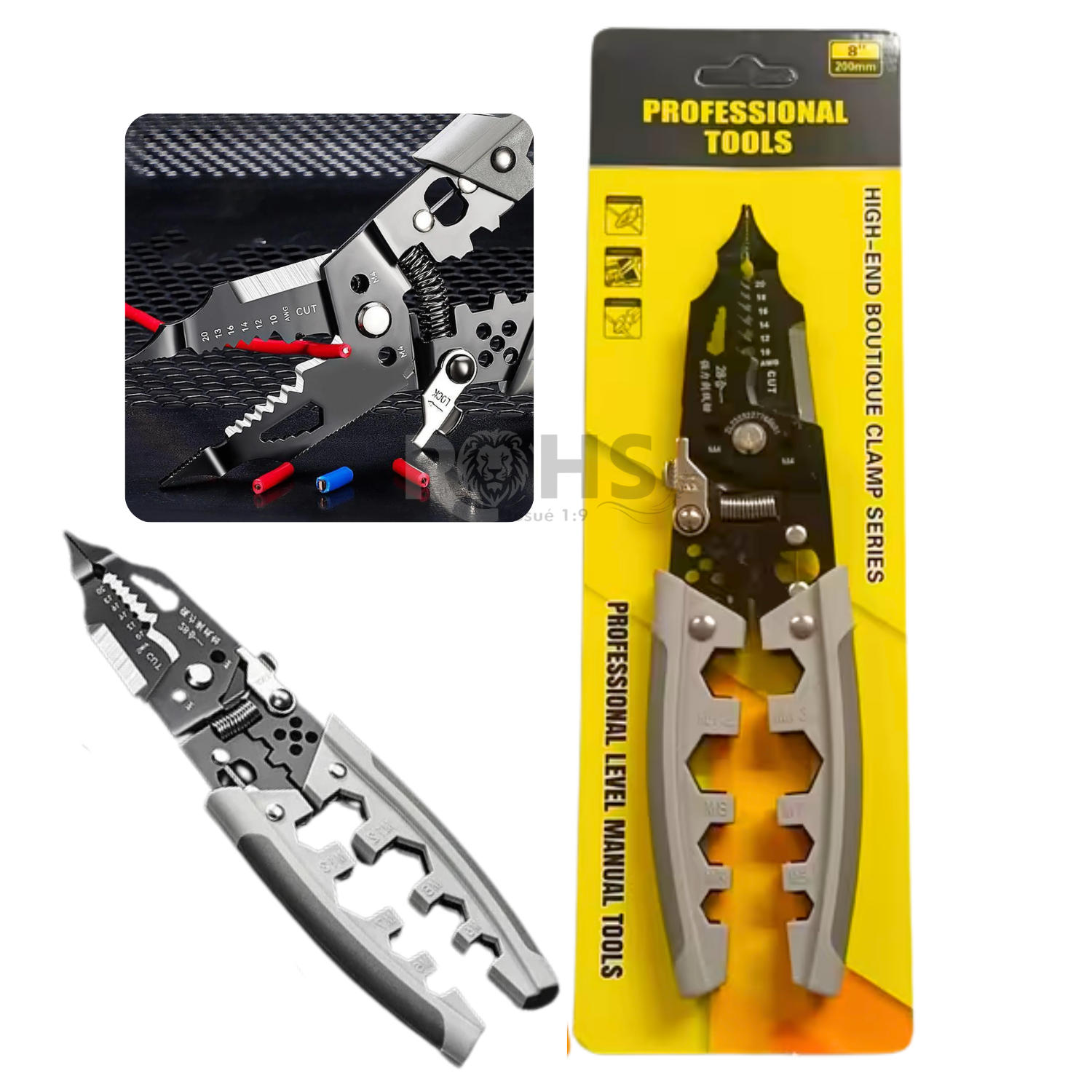 ALICATE MULTIFUNCIONAL PELACABLES CON CORTADOR Y CRIMPADORA - 7
