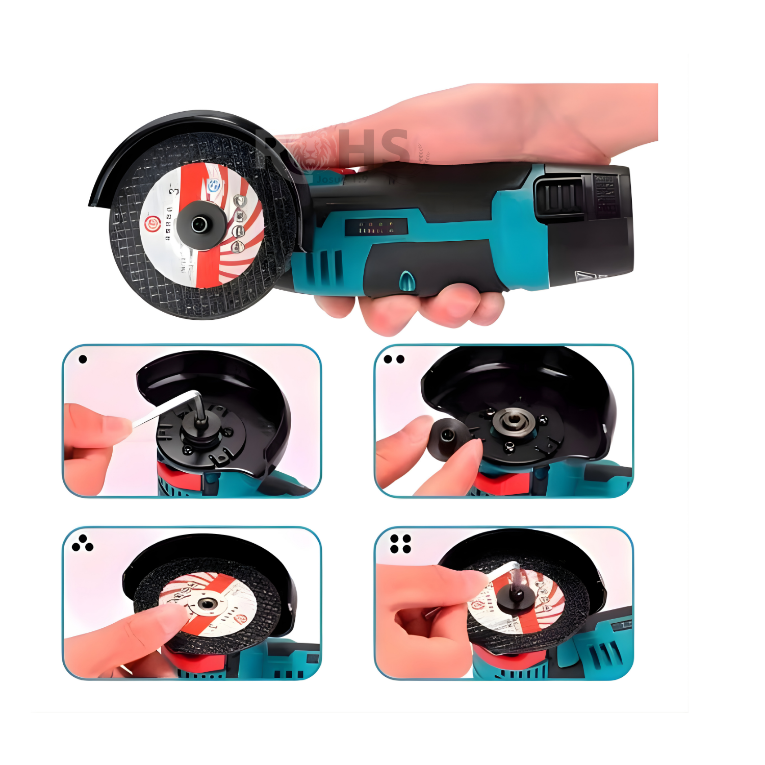 MINI AMOLADORA INALÁMBRICA RECARGABLE CON DISCOS DE CORTE Y BATERÍAS - 3
