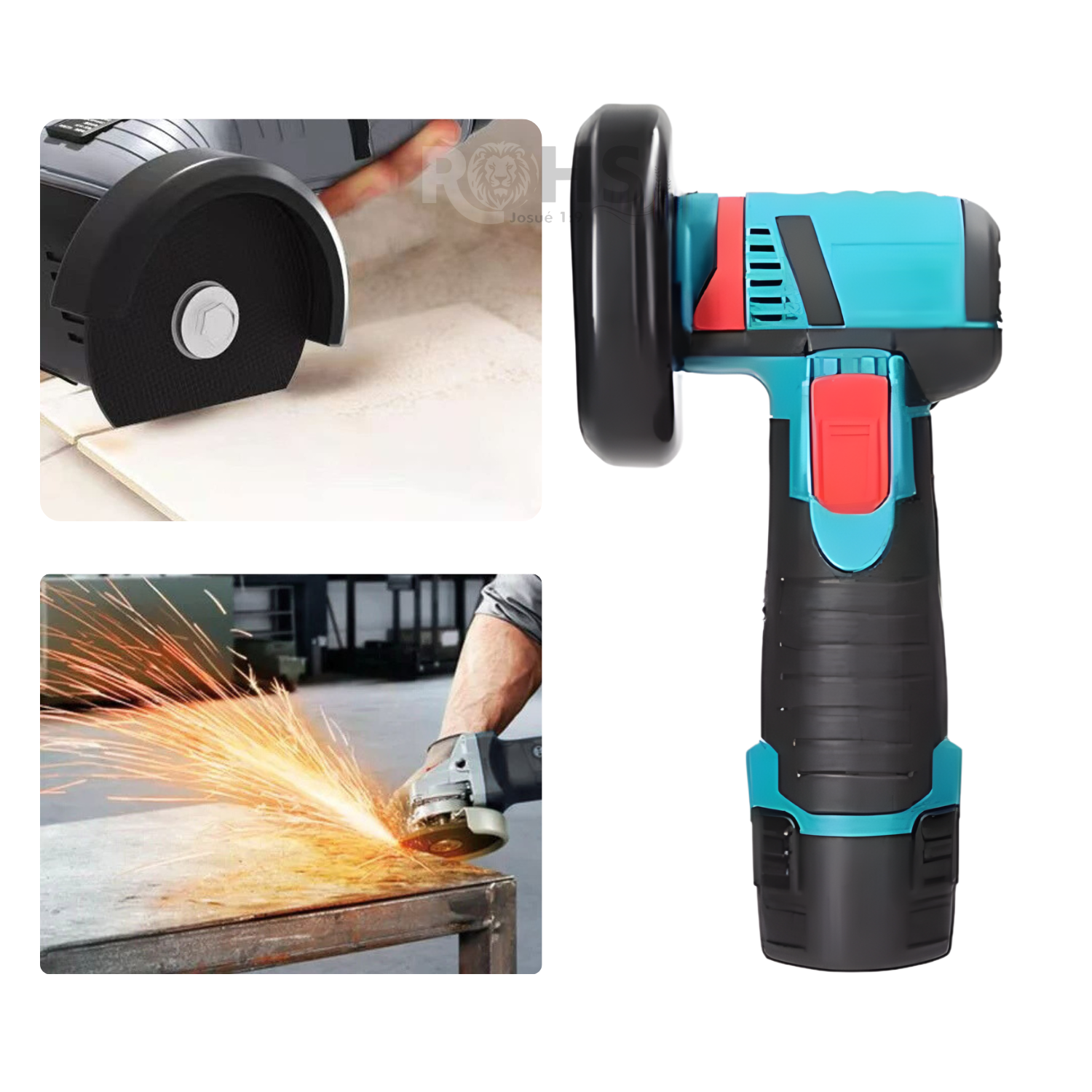 MINI AMOLADORA INALÁMBRICA RECARGABLE CON DISCOS DE CORTE Y BATERÍAS - 6