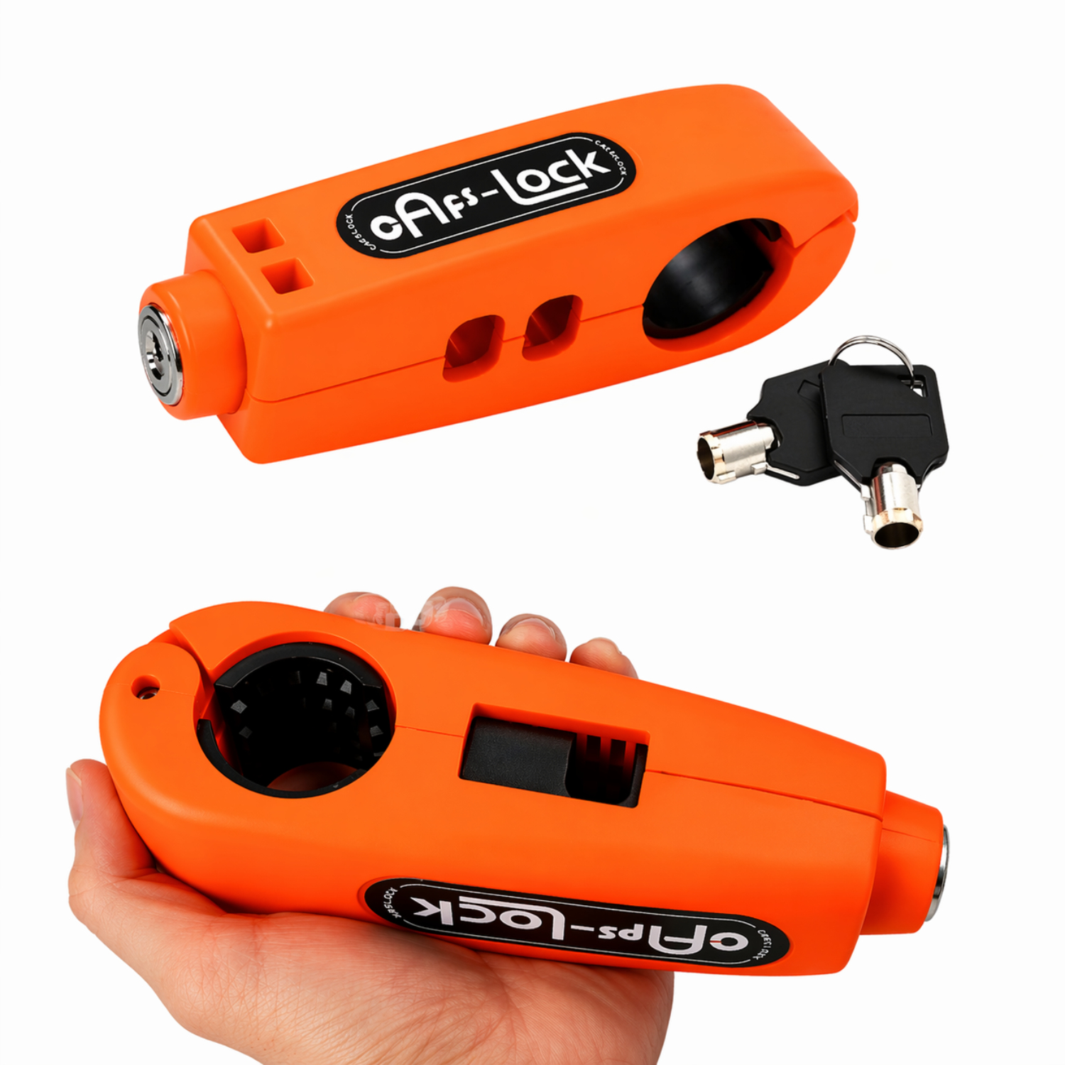 PACK X2 CANDADOS ANTIRROBO PARA ACELERADOR DE MOTO NARANJA - 5