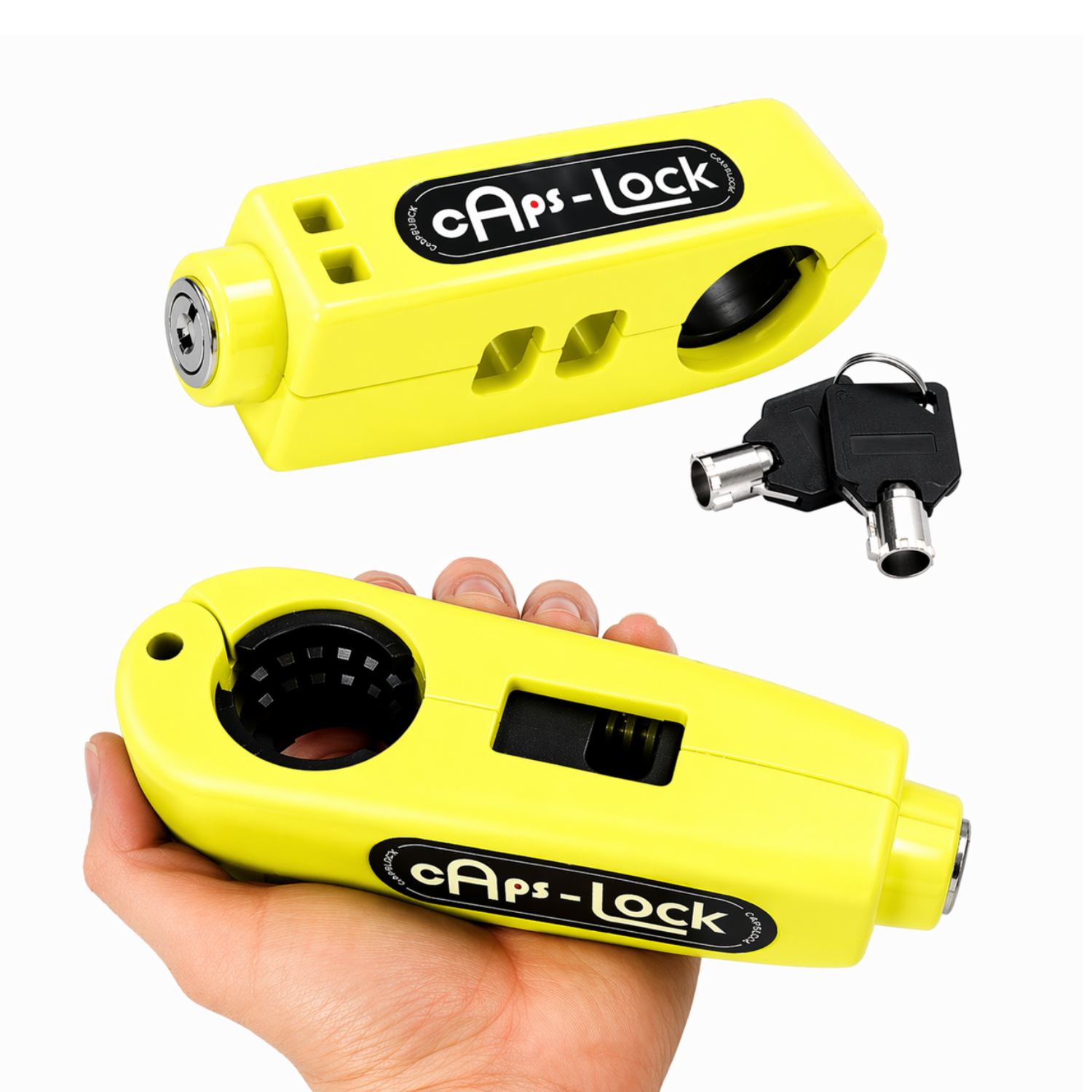 CANDADO ANTIRROBO PARA ACELERADOR DE MOTO AMARILLO - 5