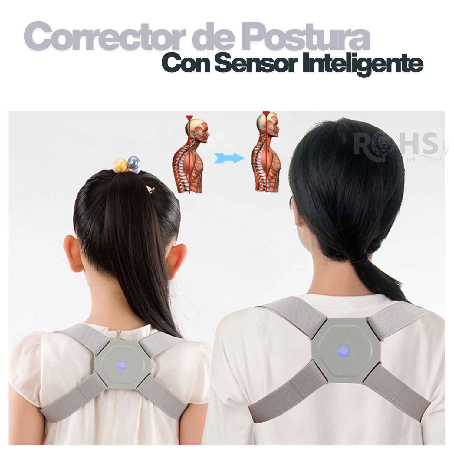 CORRECTOR DE POSTURA INTELIGENTE RECARGABLE PARA NIÑOS Y ADULTOS - 1