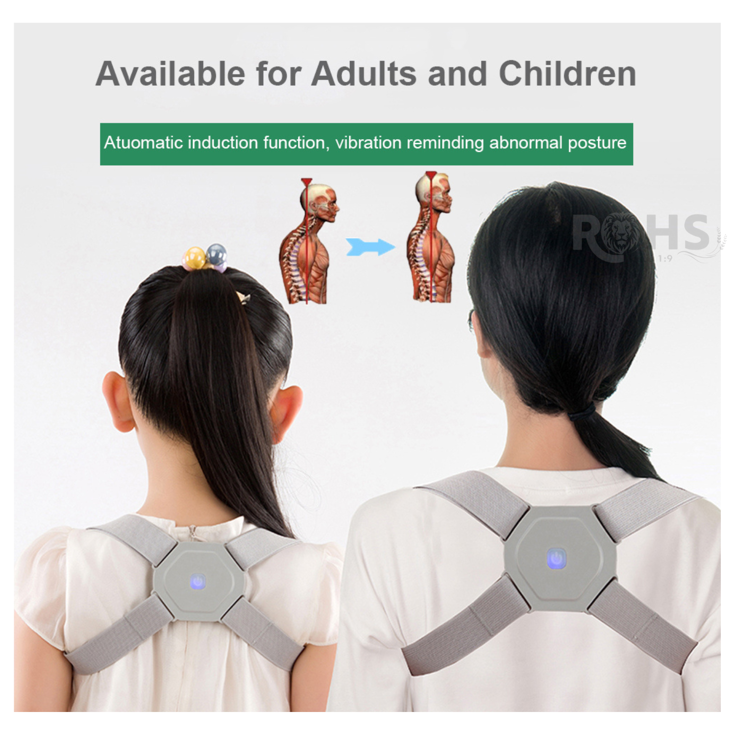 CORRECTOR DE POSTURA INTELIGENTE RECARGABLE PARA NIÑOS Y ADULTOS - 5