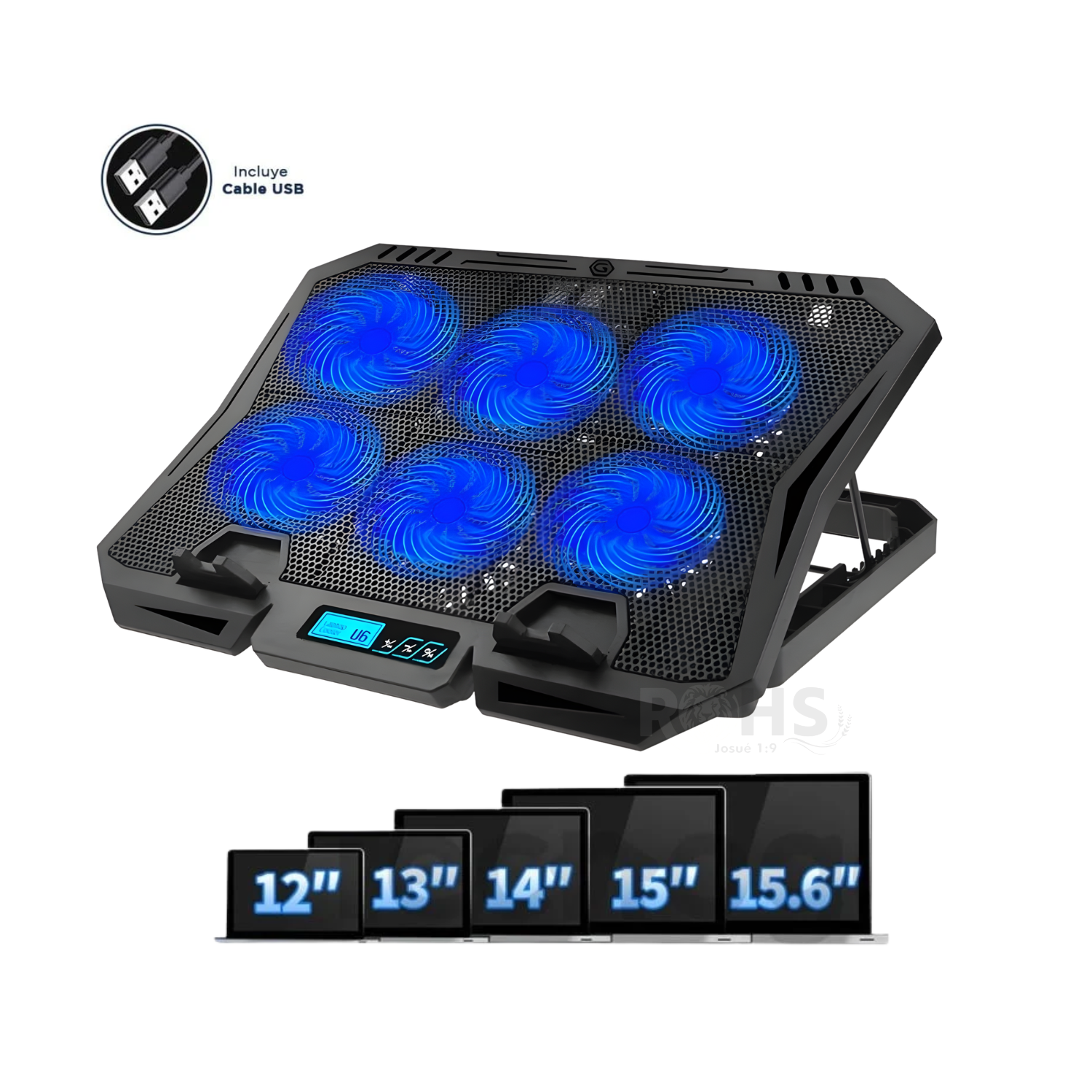 SOPORTE DE LAPTOP CON 6 VENTILADORES X6A : ELEVA TU COMODIDAD Y PRODUCTIVIDAD - 2