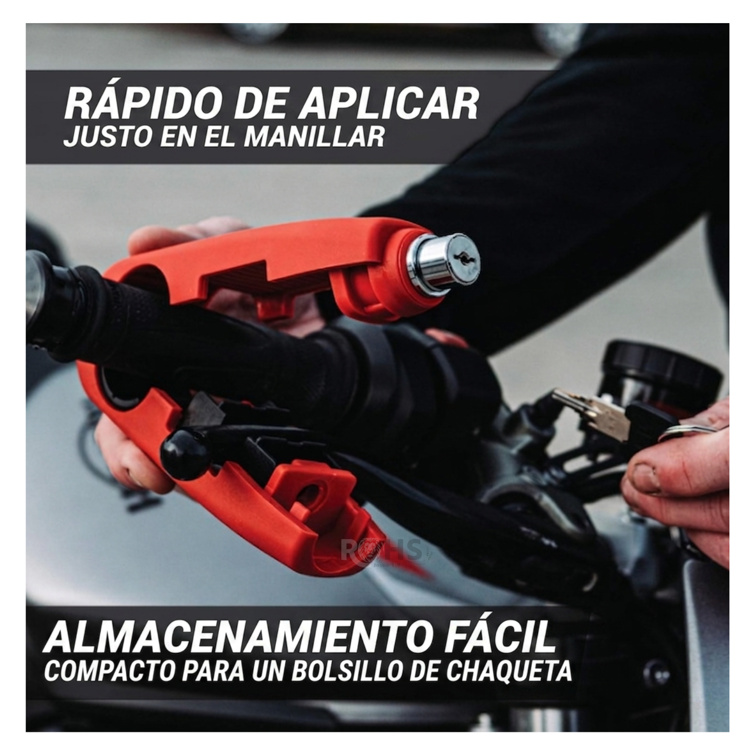 PACK X2 CANDADOS ANTIRROBO PARA ACELERADOR DE MOTO ROJO - 3