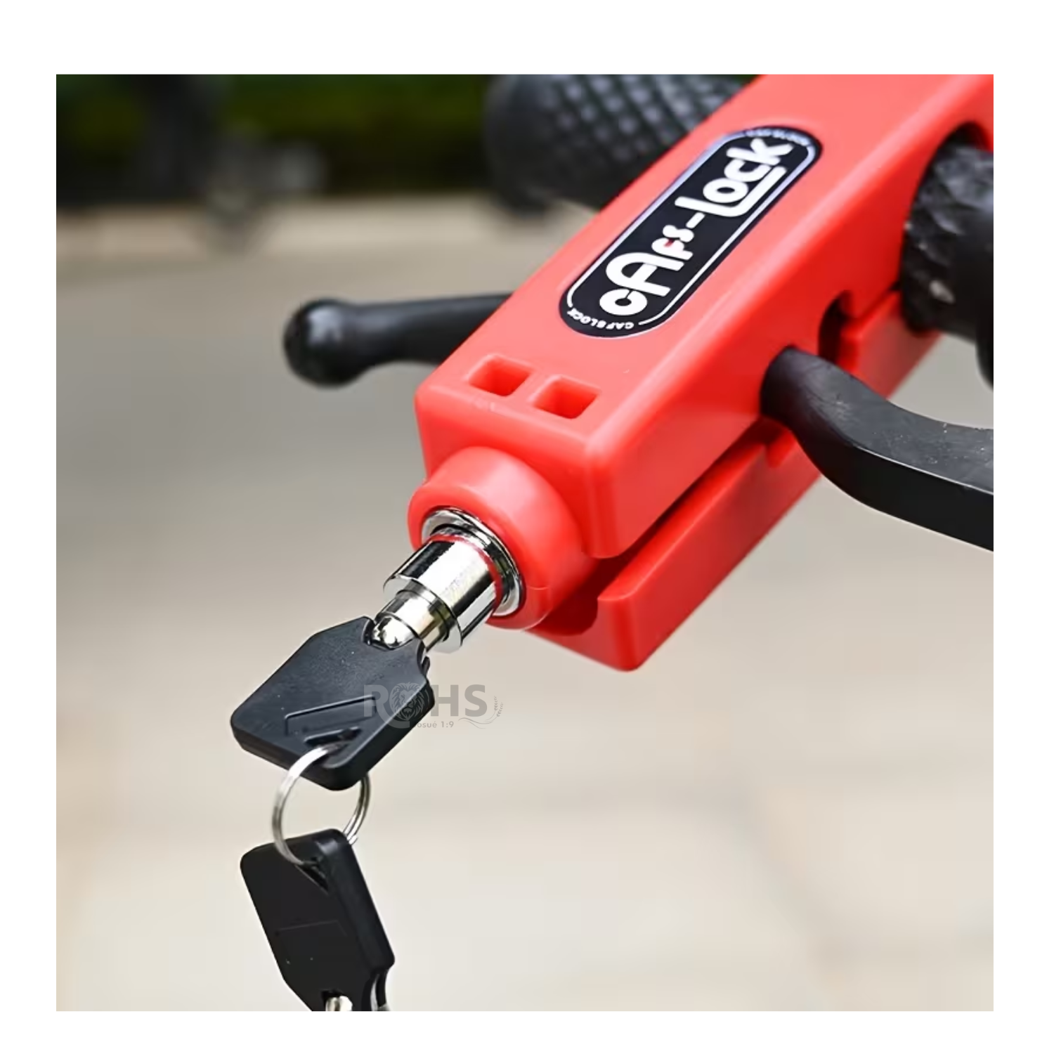 CANDADO ANTIRROBO PARA ACELERADOR DE MOTO ROJO - 4